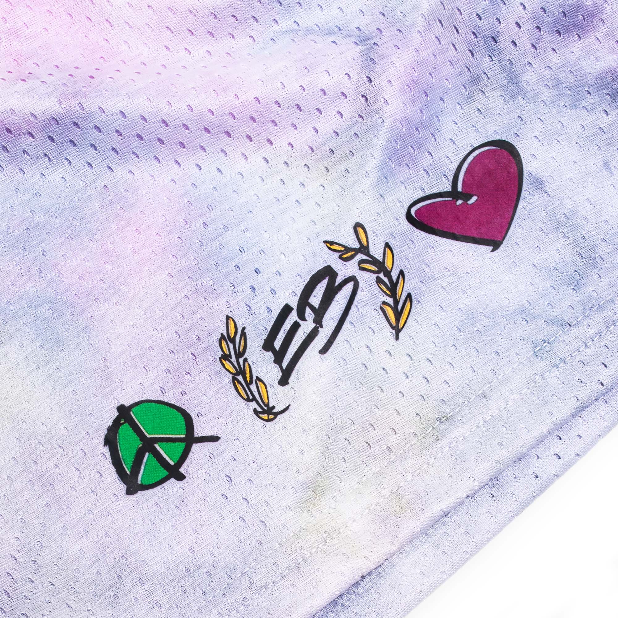 Extra Butter Peace and Love Tie Dye Mesh Shorts article image