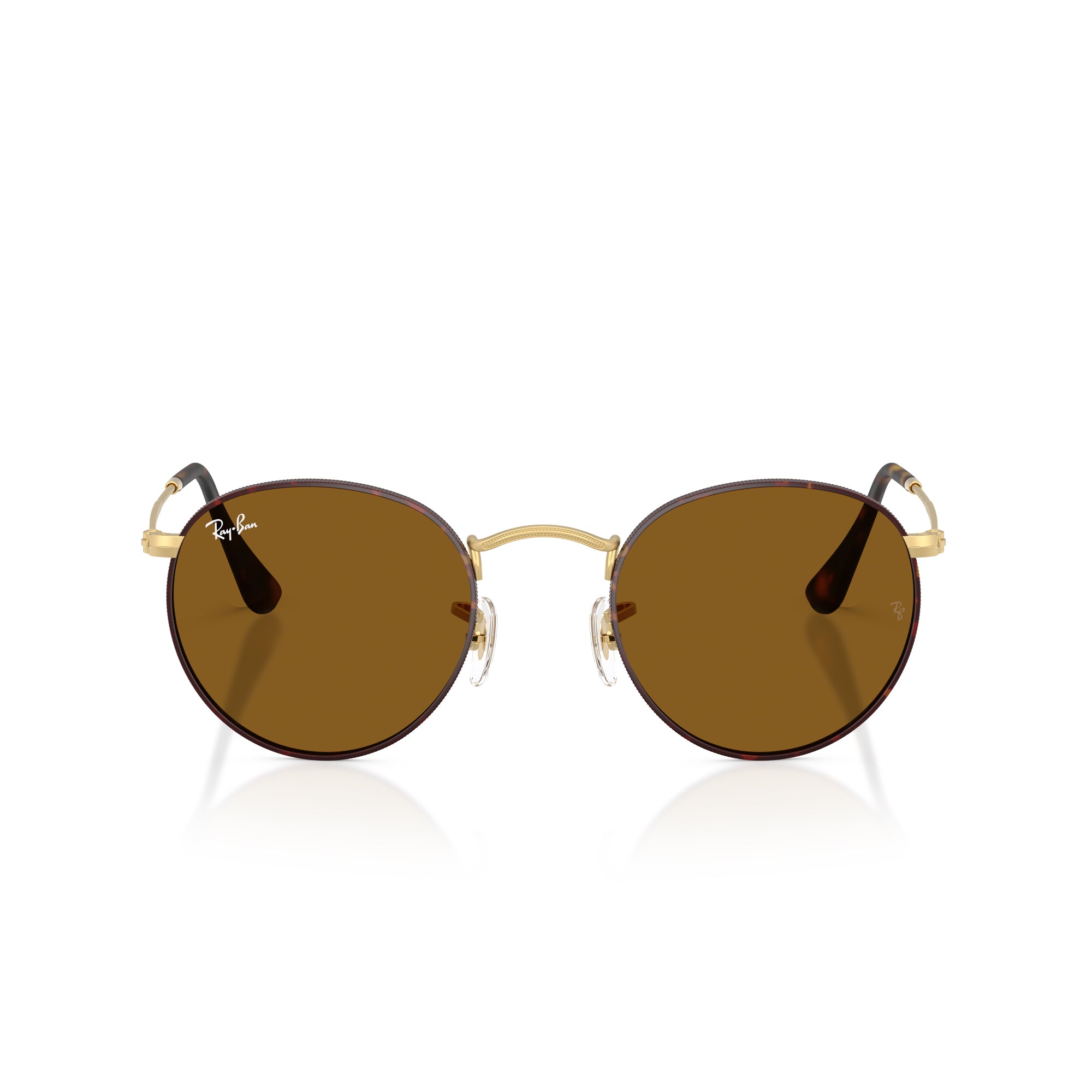 RAY-BAN Round Metal Matte Havana On Matte AR W/ Brown Sunglasses