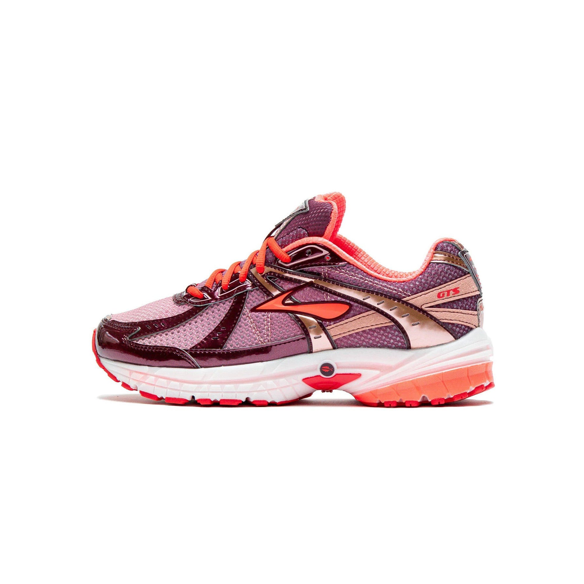 Fig/Bridal Rose/Fiery Coral Sneakers on a white background