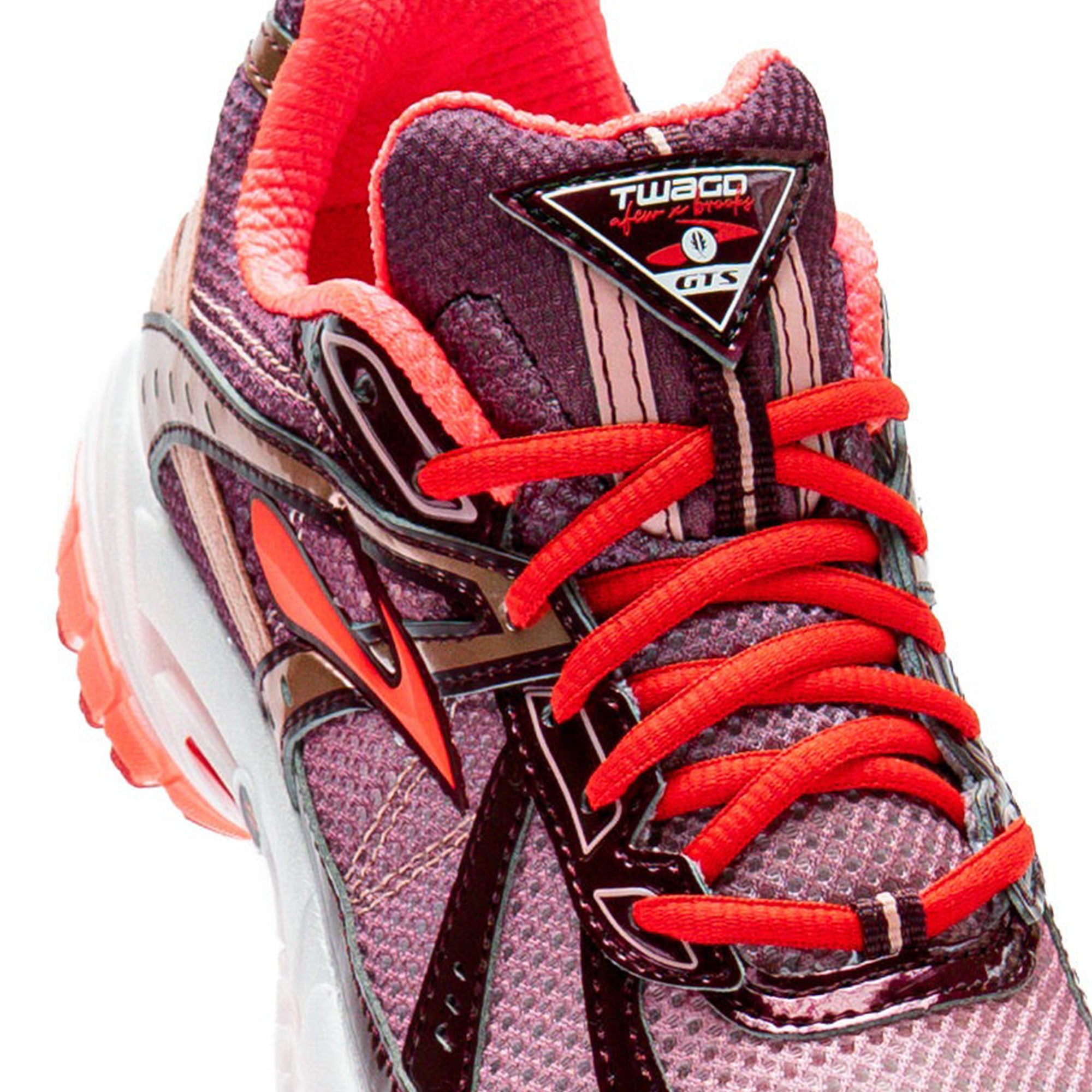 Fig/Bridal Rose/Fiery Coral Sneakers on a white background