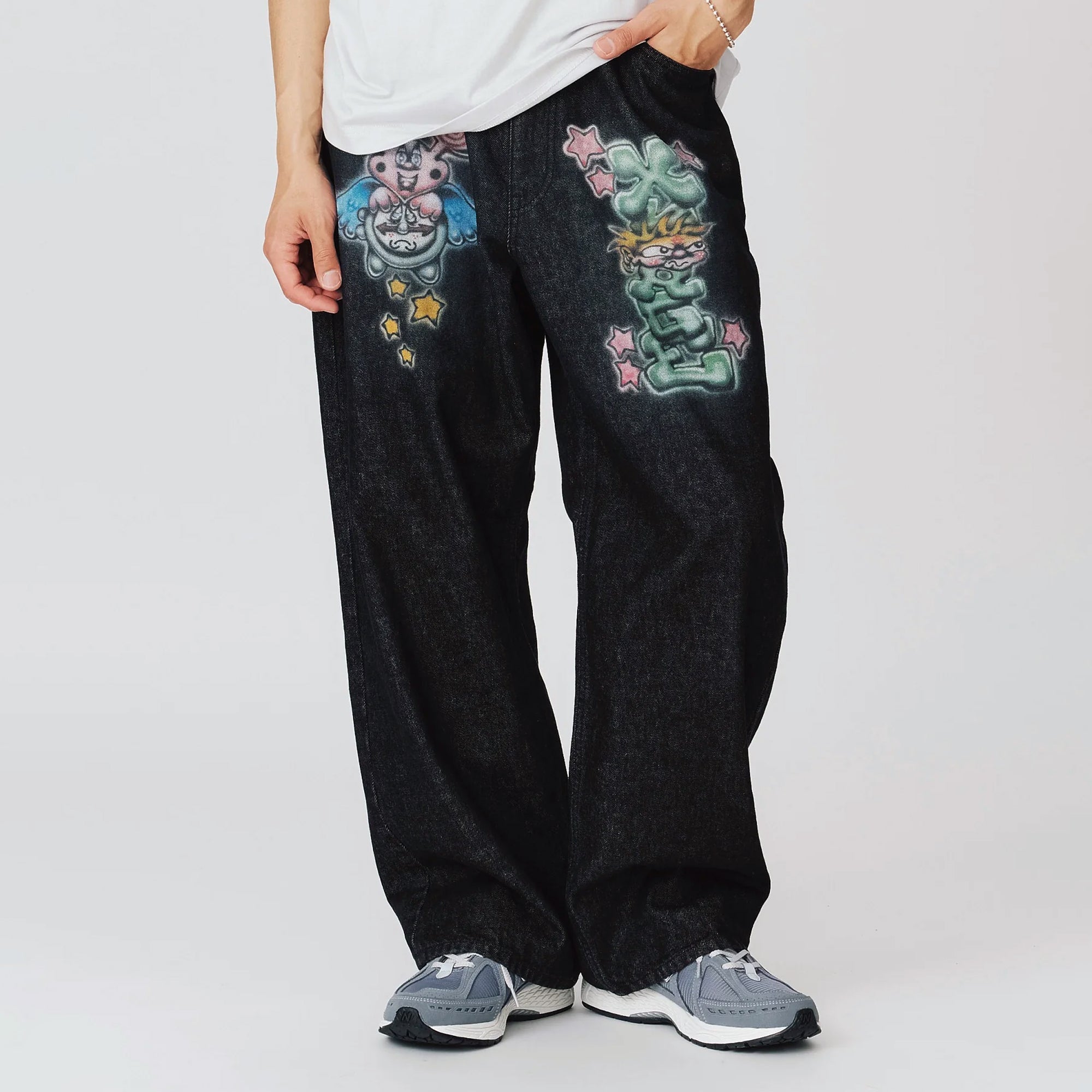X-Large Mens Painting Denim Pants