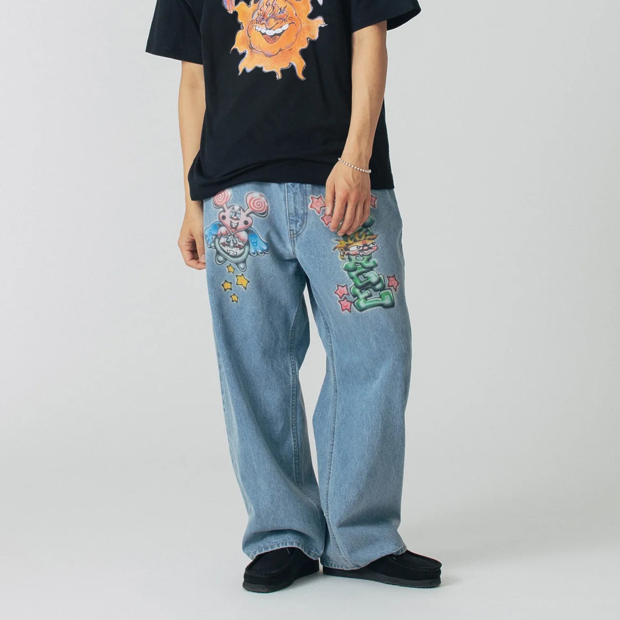 X-Large Mens Painting Denim Pants