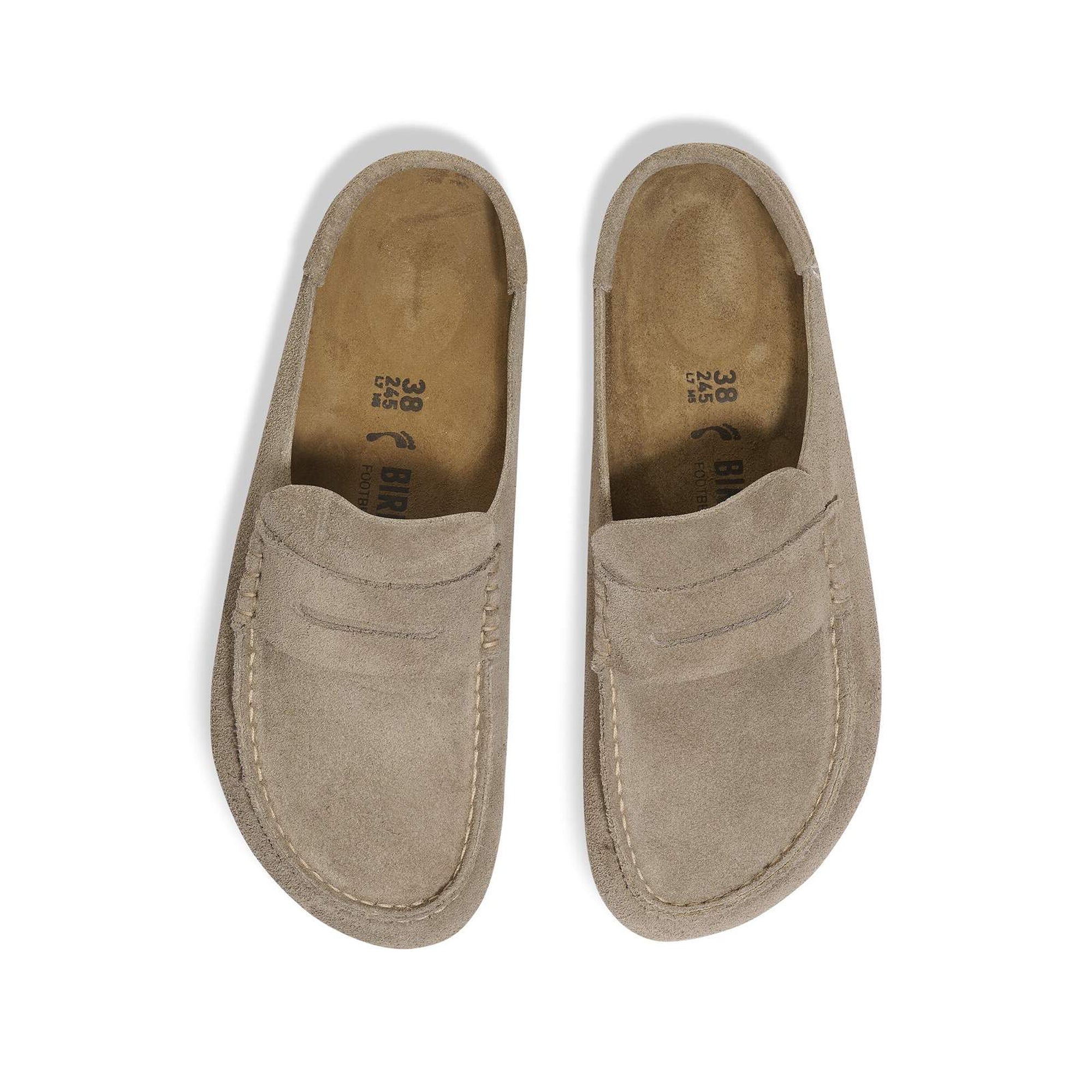 Taupe Slippers on a white background