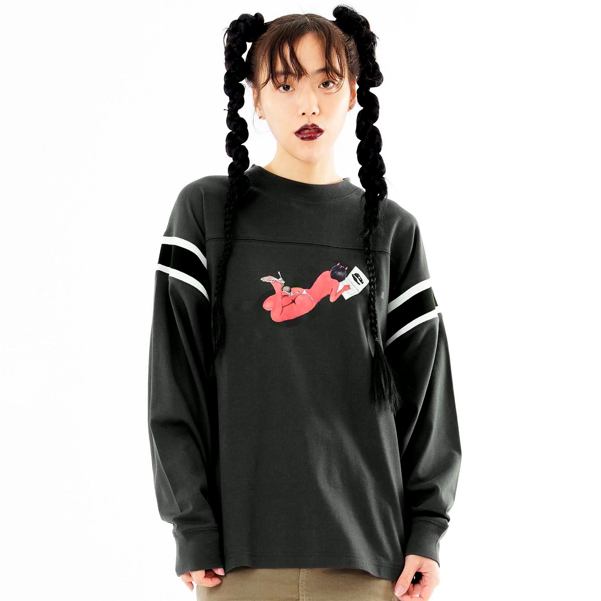 X-Girl x T-Rex Womens Lost Angels Football LS Tee