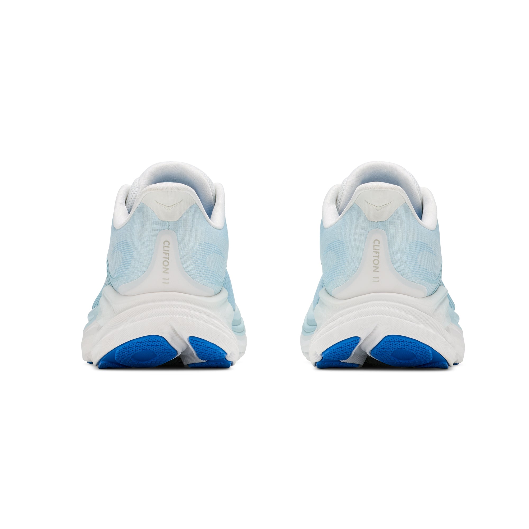 light blue and white sneakers on a white background