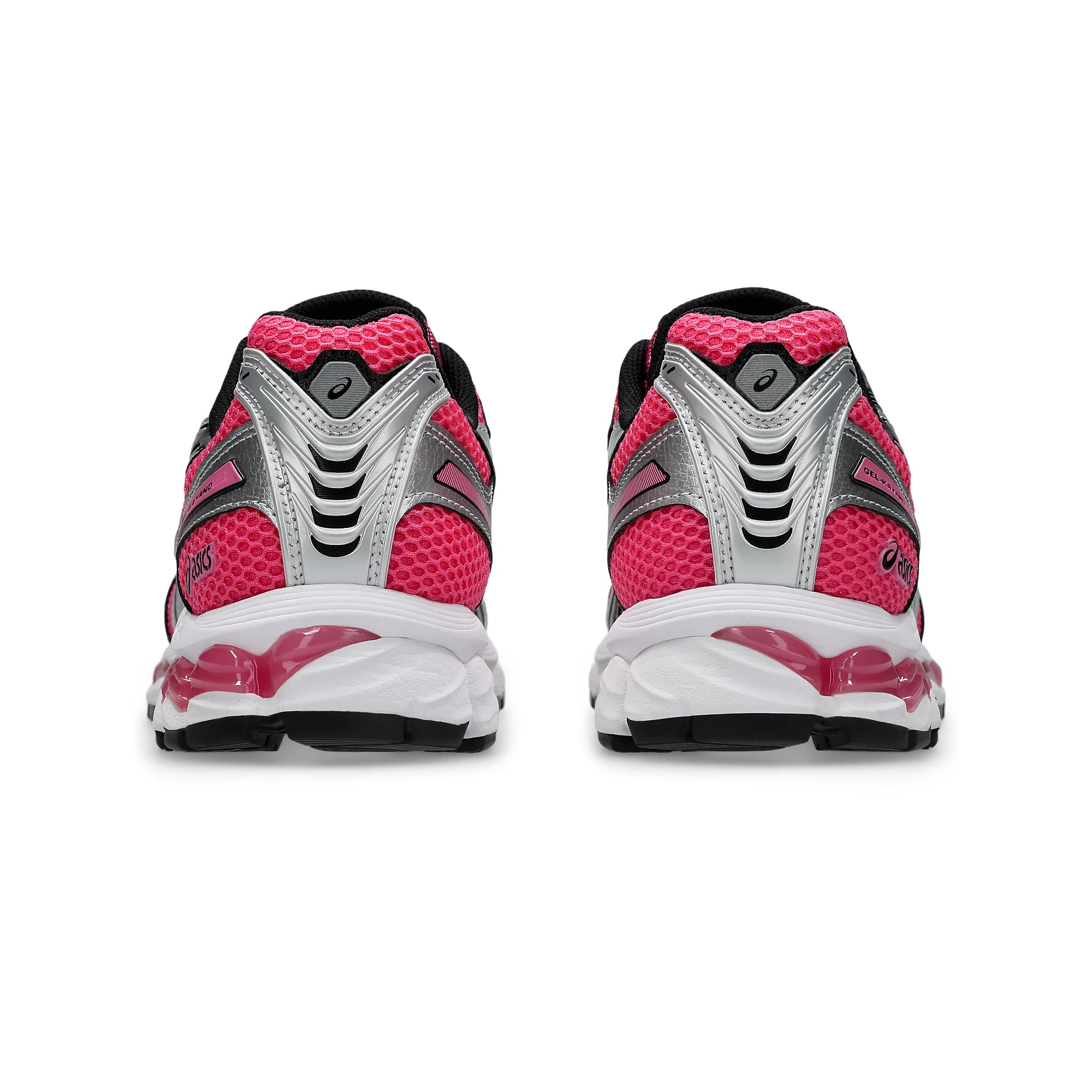 pink silver black and white sneakers on a white background