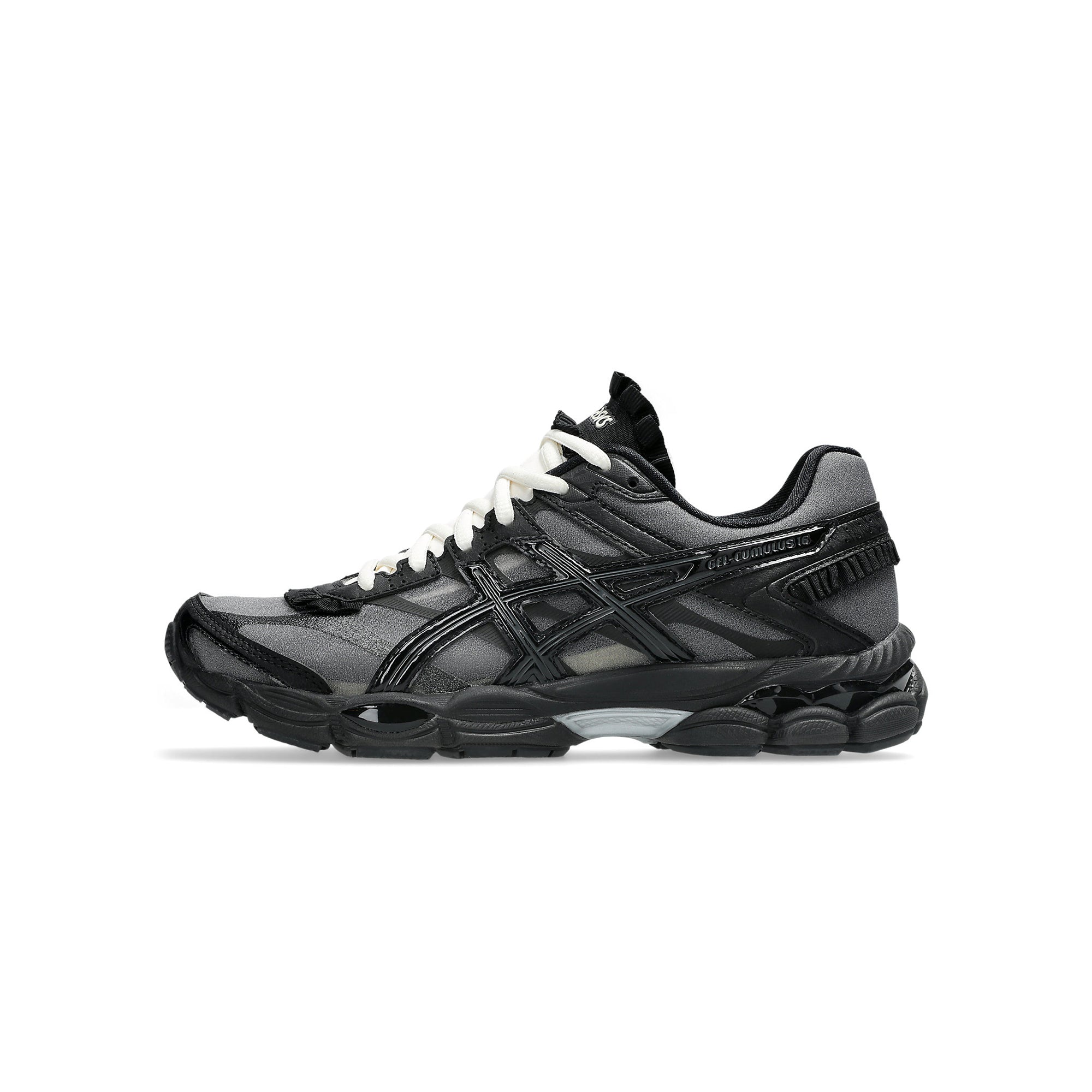 black and white sneakers on a white background
