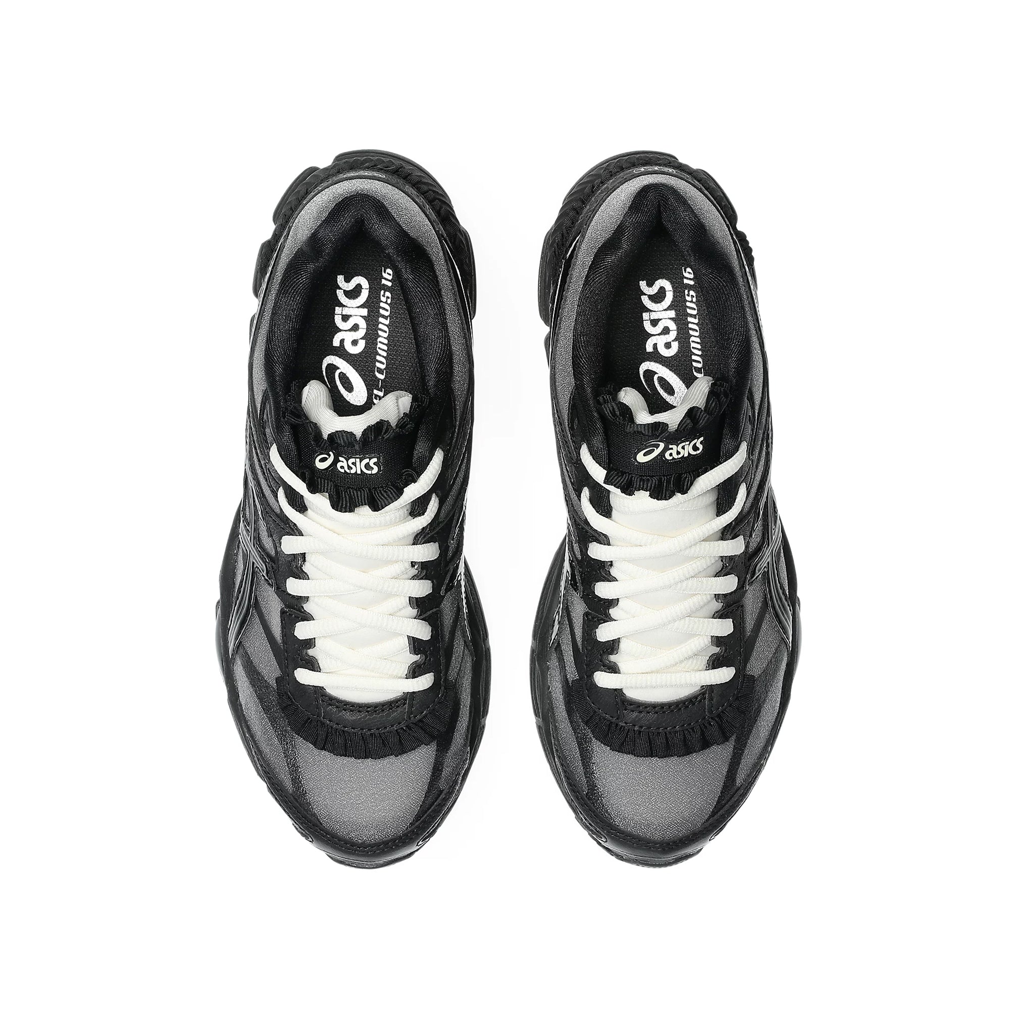 black and white sneakers on a white background