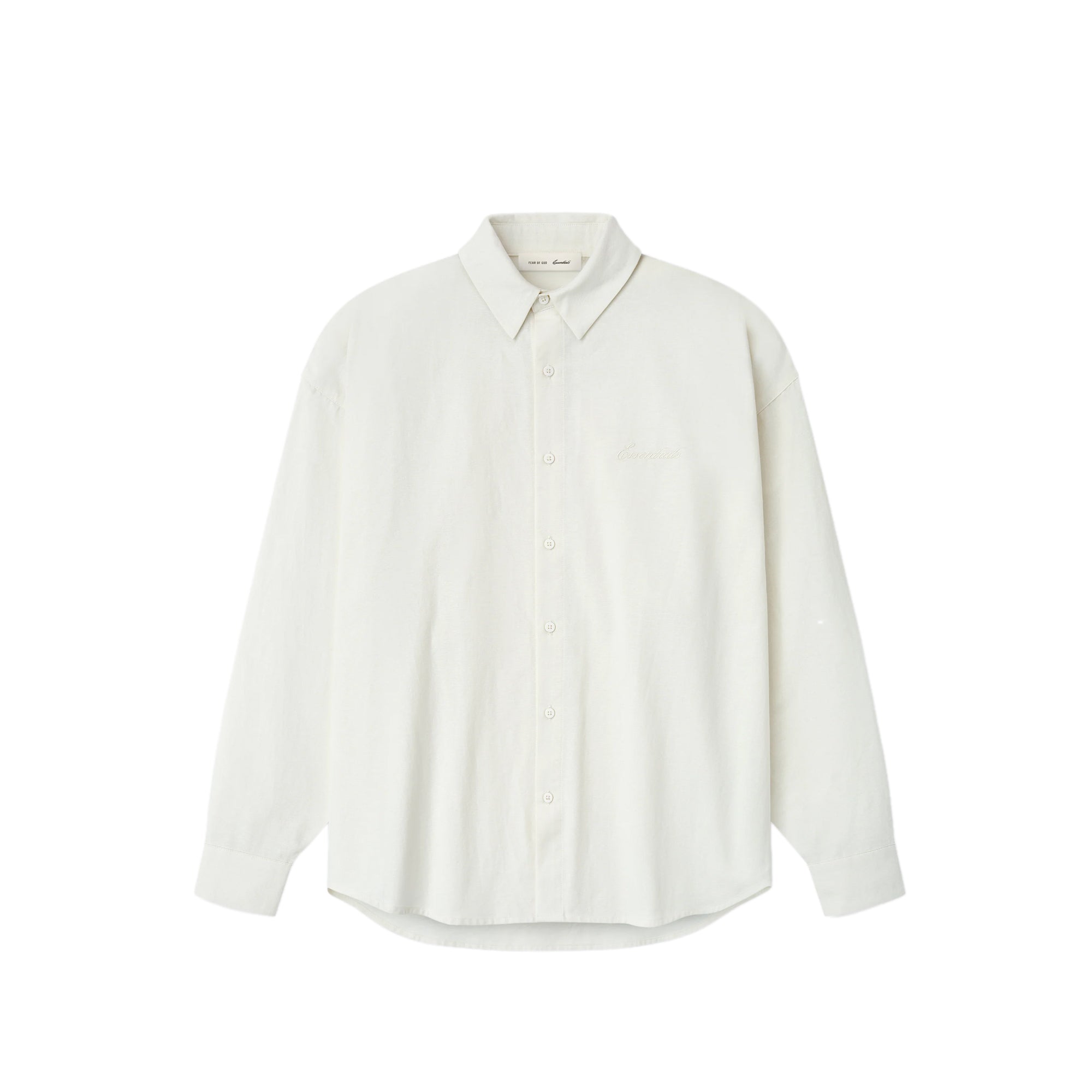 Ivory Button Up Shirt on a white background