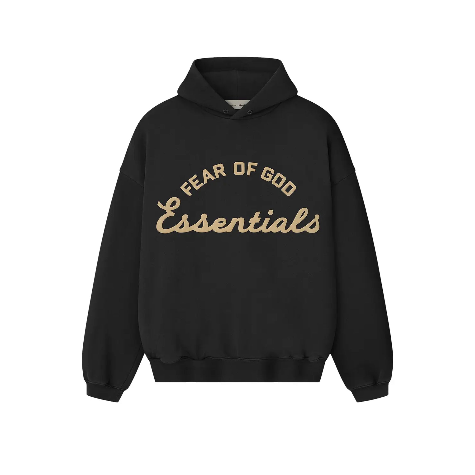 Faded Black tan Hoodie on a white background