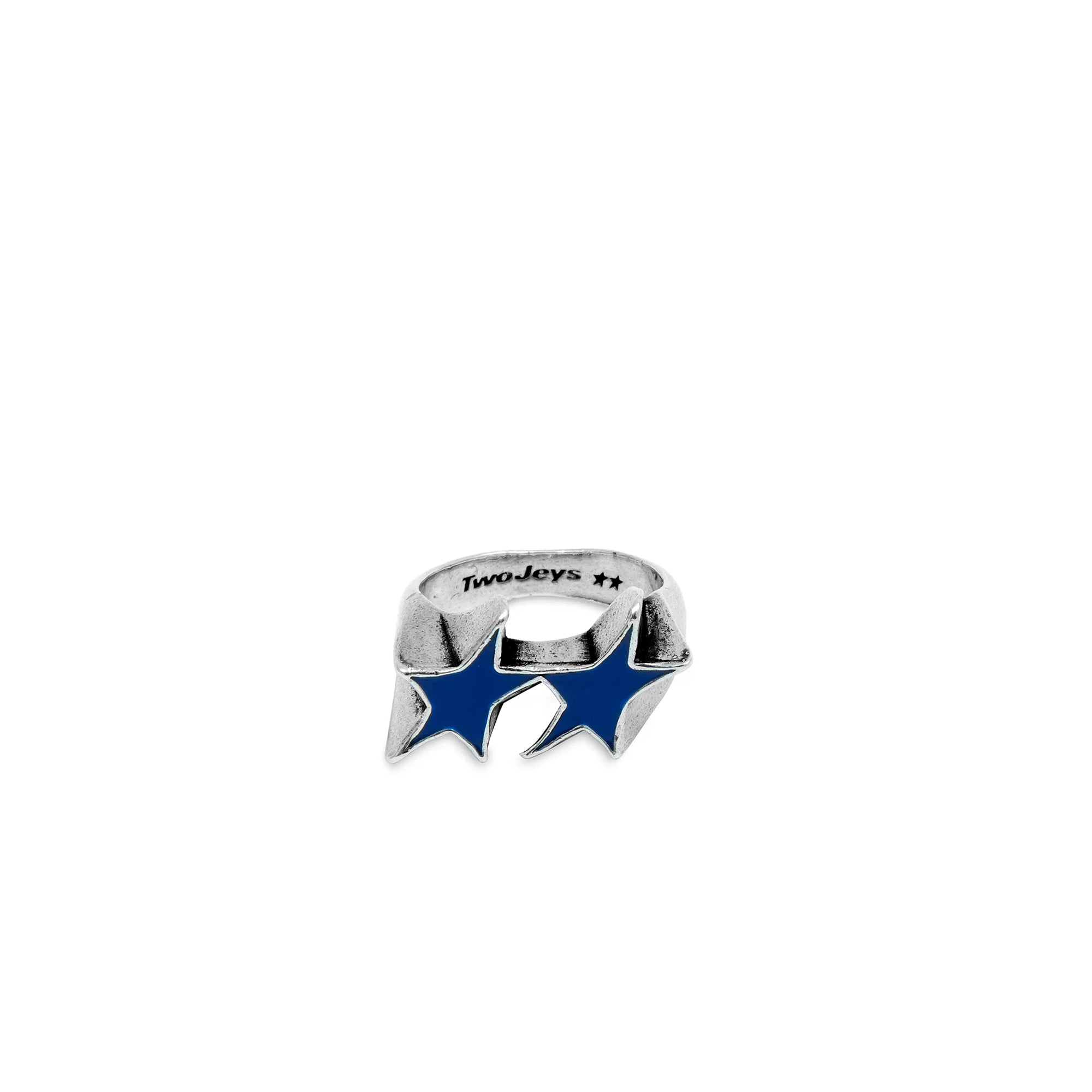TwoJeys Icon Blue Enameled Single Ring