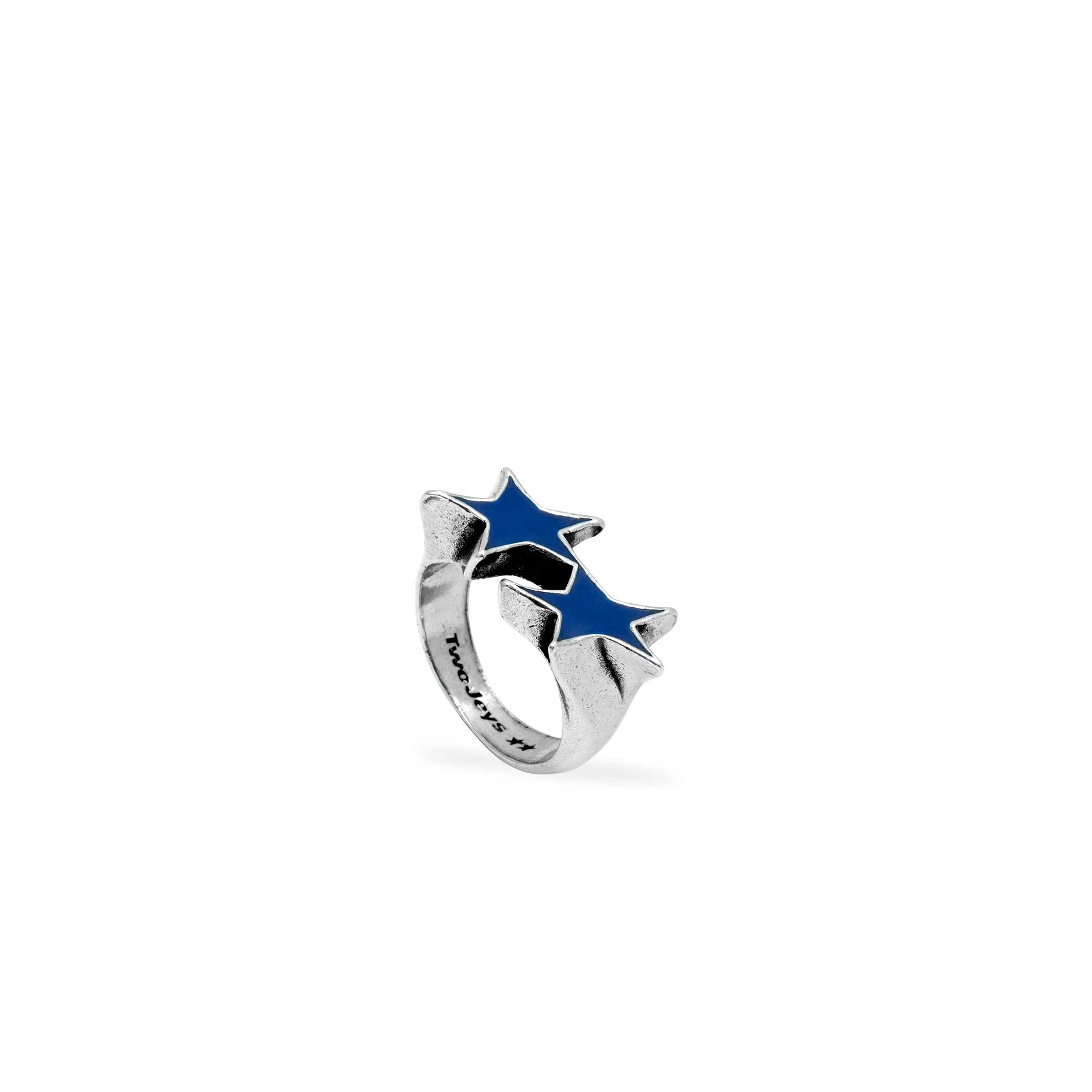 TwoJeys Icon Blue Enameled Single Ring