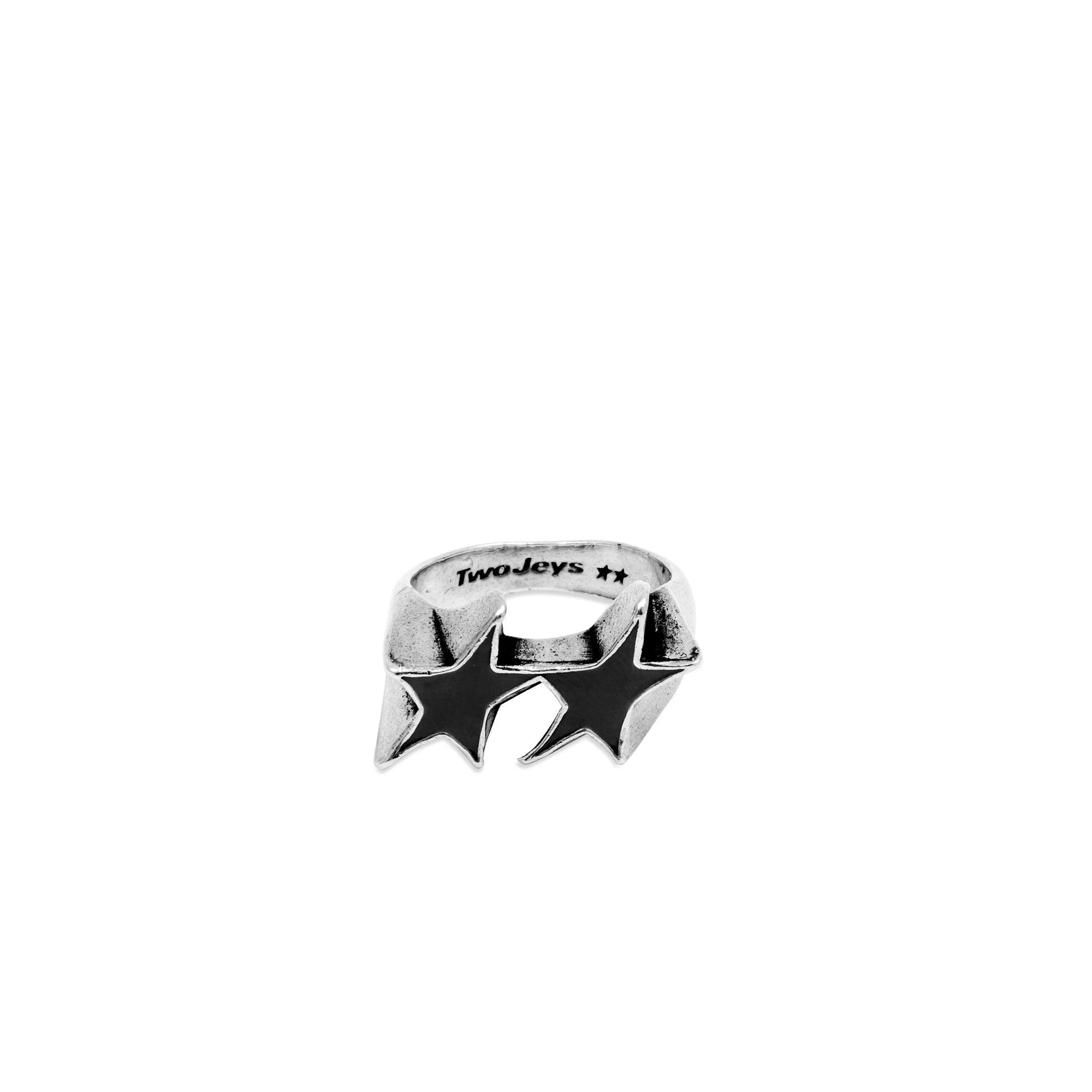 TwoJeys Icon Black Enameled Single Ring