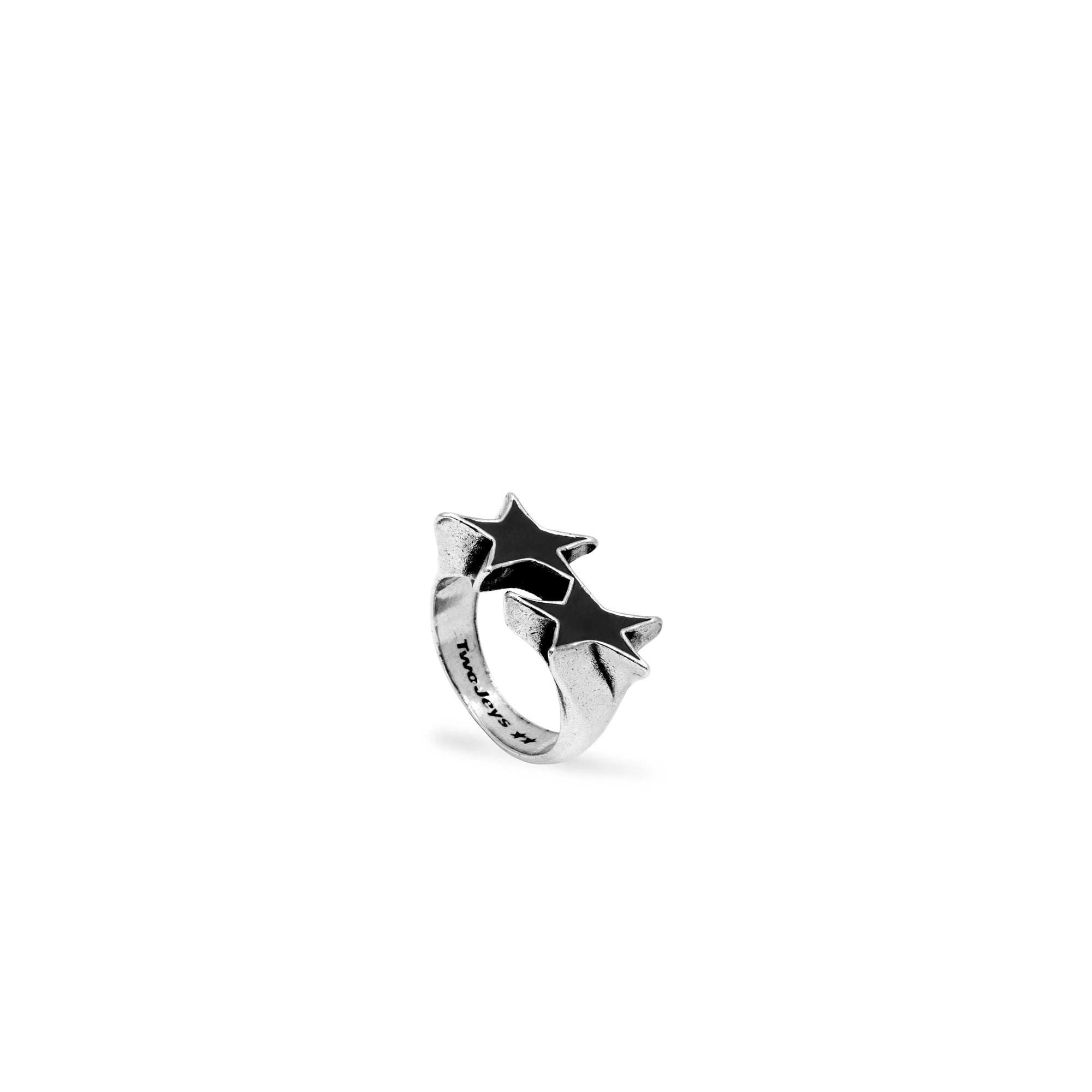 TwoJeys Icon Black Enameled Single Ring