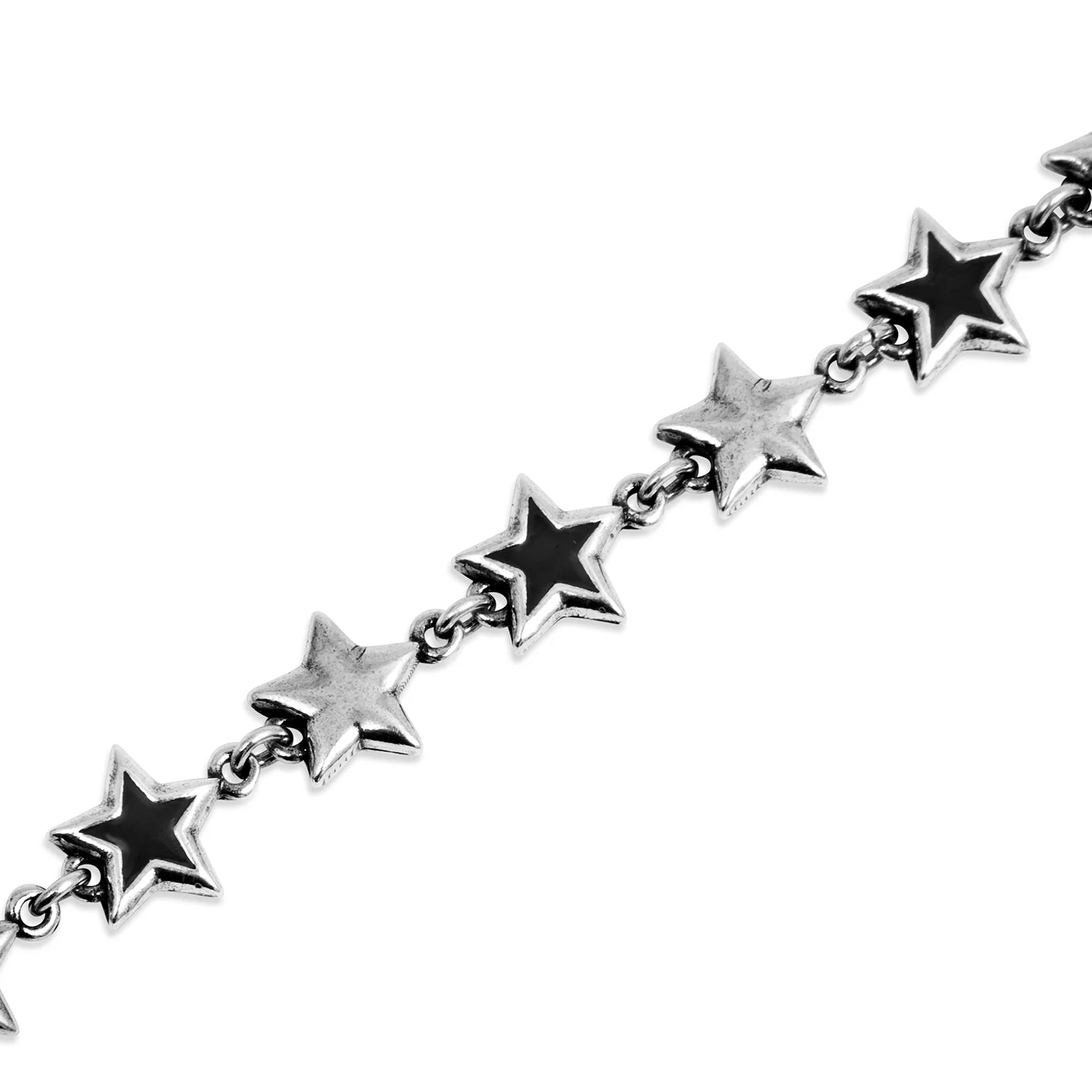 TwoJeys Black Enameled Stars Bracelet