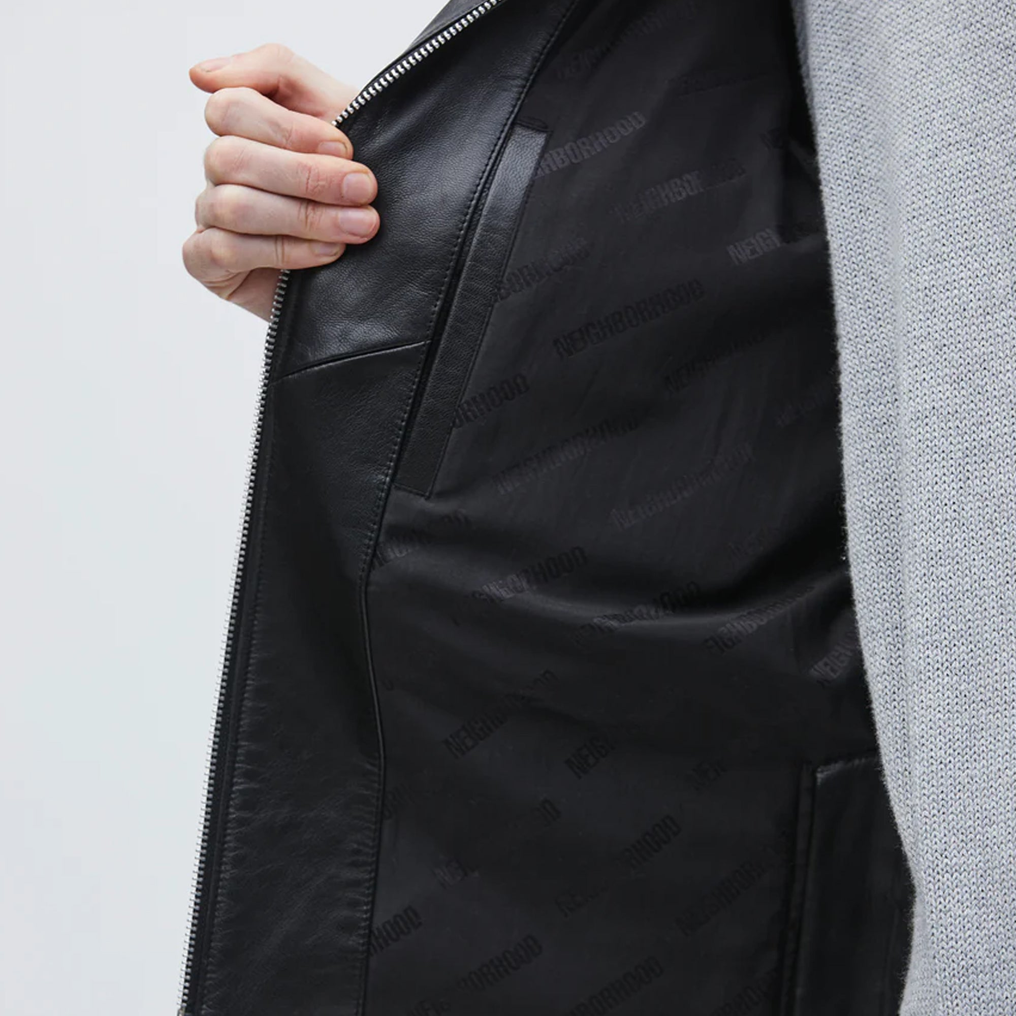 Neighborhood Mens Leather PM Jacket
