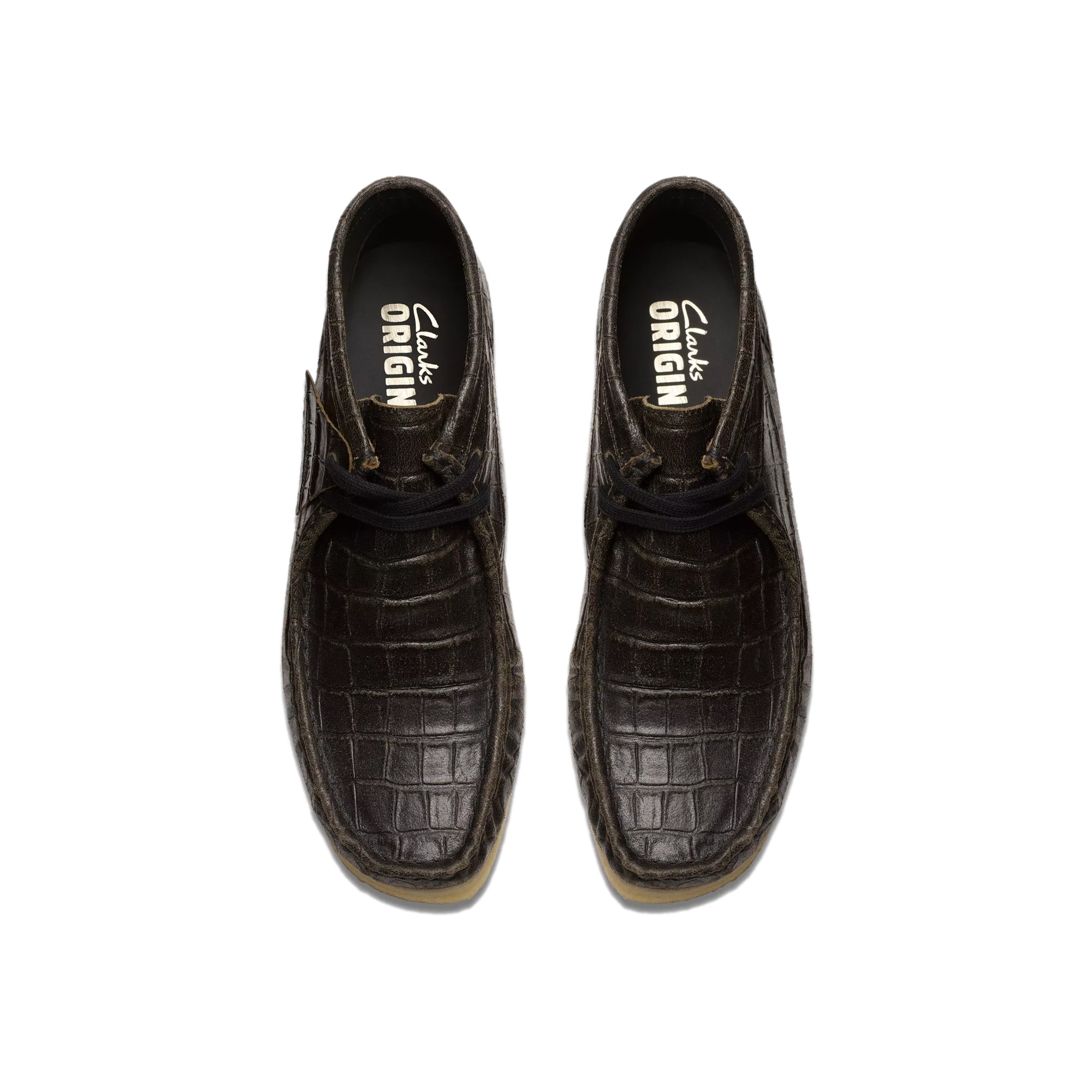 Clarks Womens Wallabee Croc Distress Boots