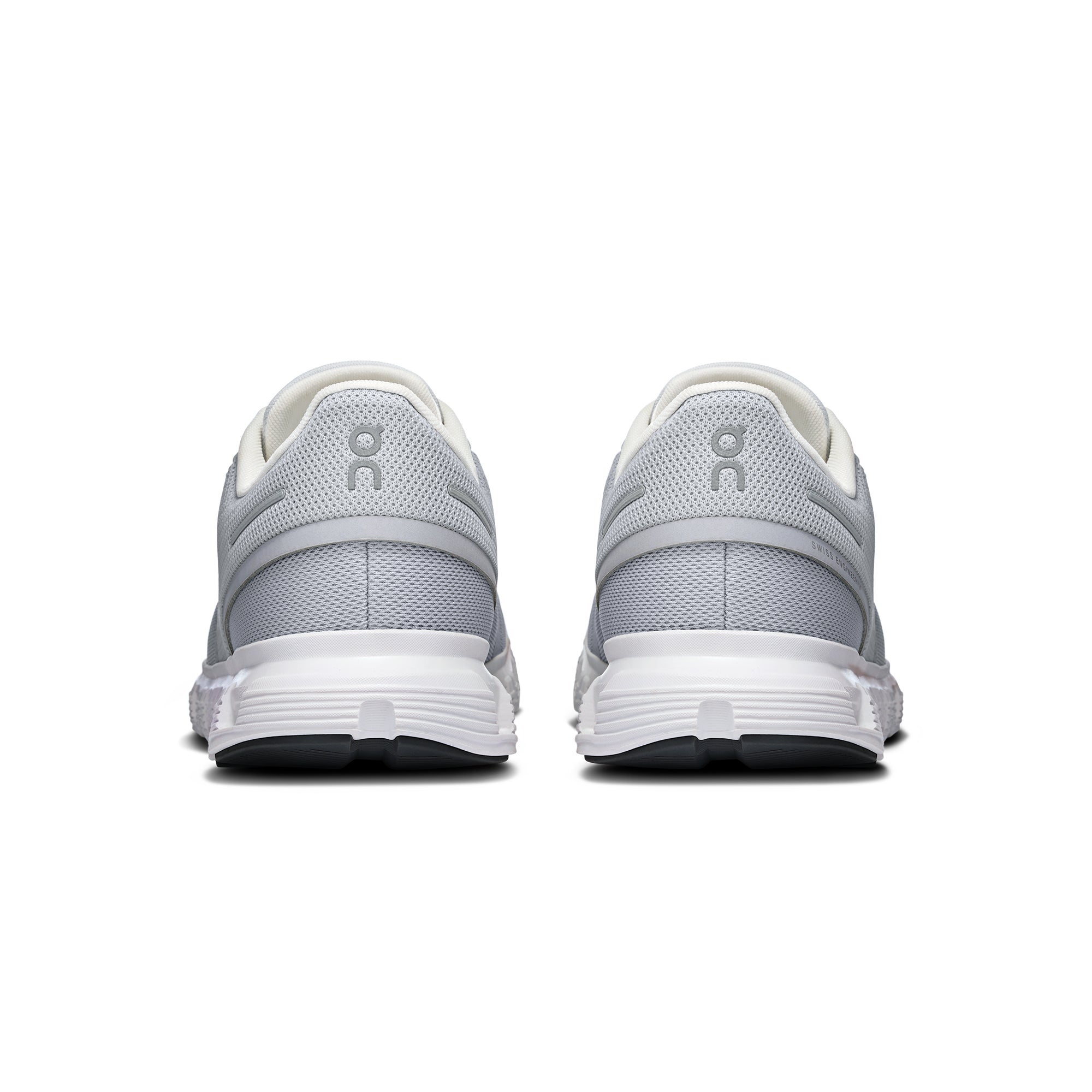 Glacier grey and white sneakers on a white background 
