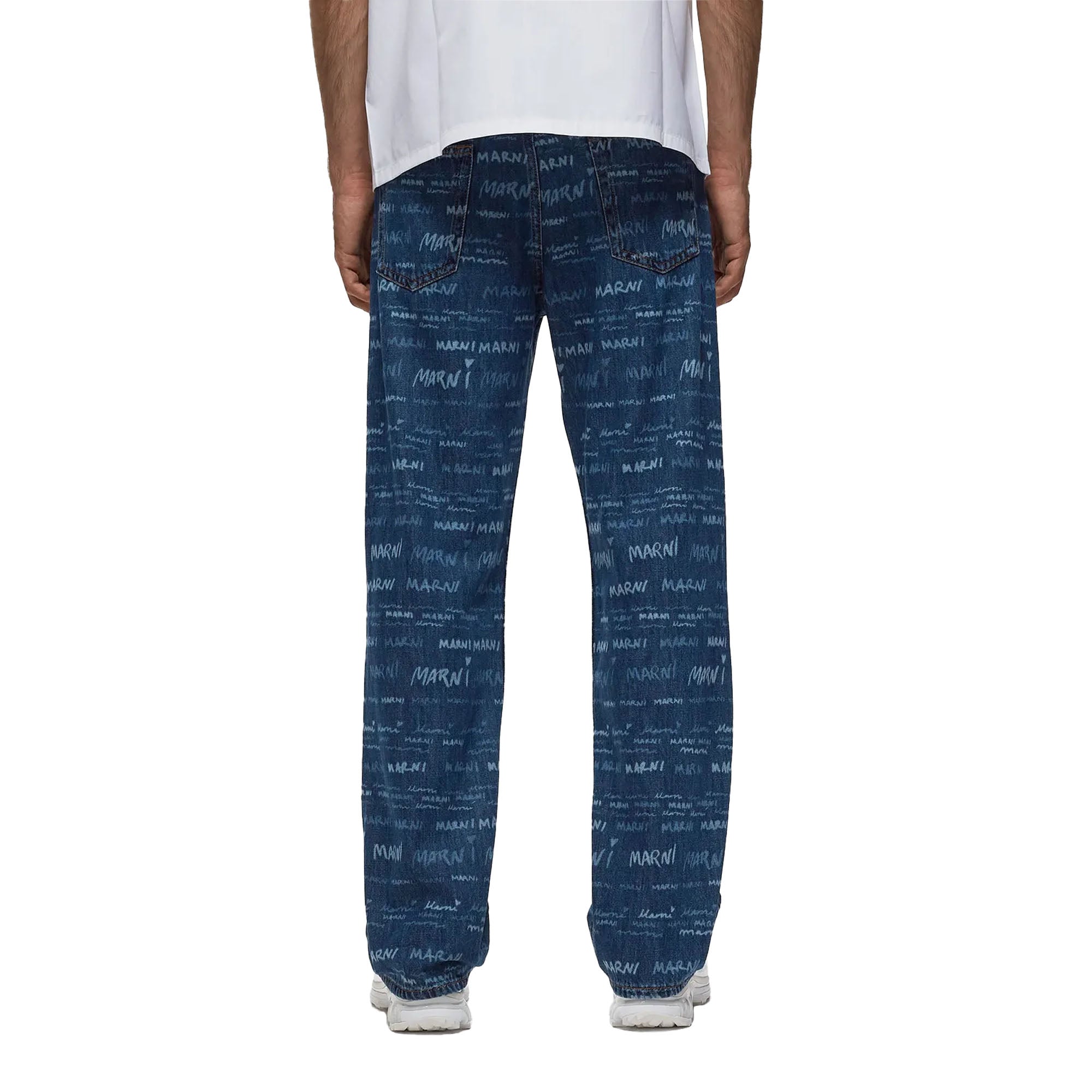 Marni Mens Mega Marni Print Denim Pants