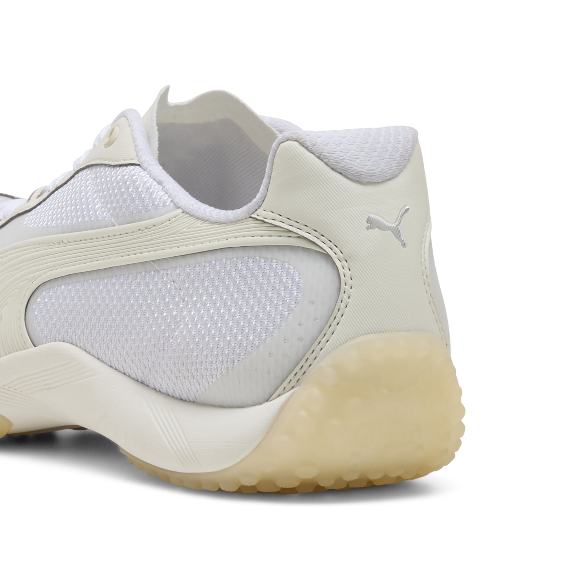 white and gum sneakers on a white background