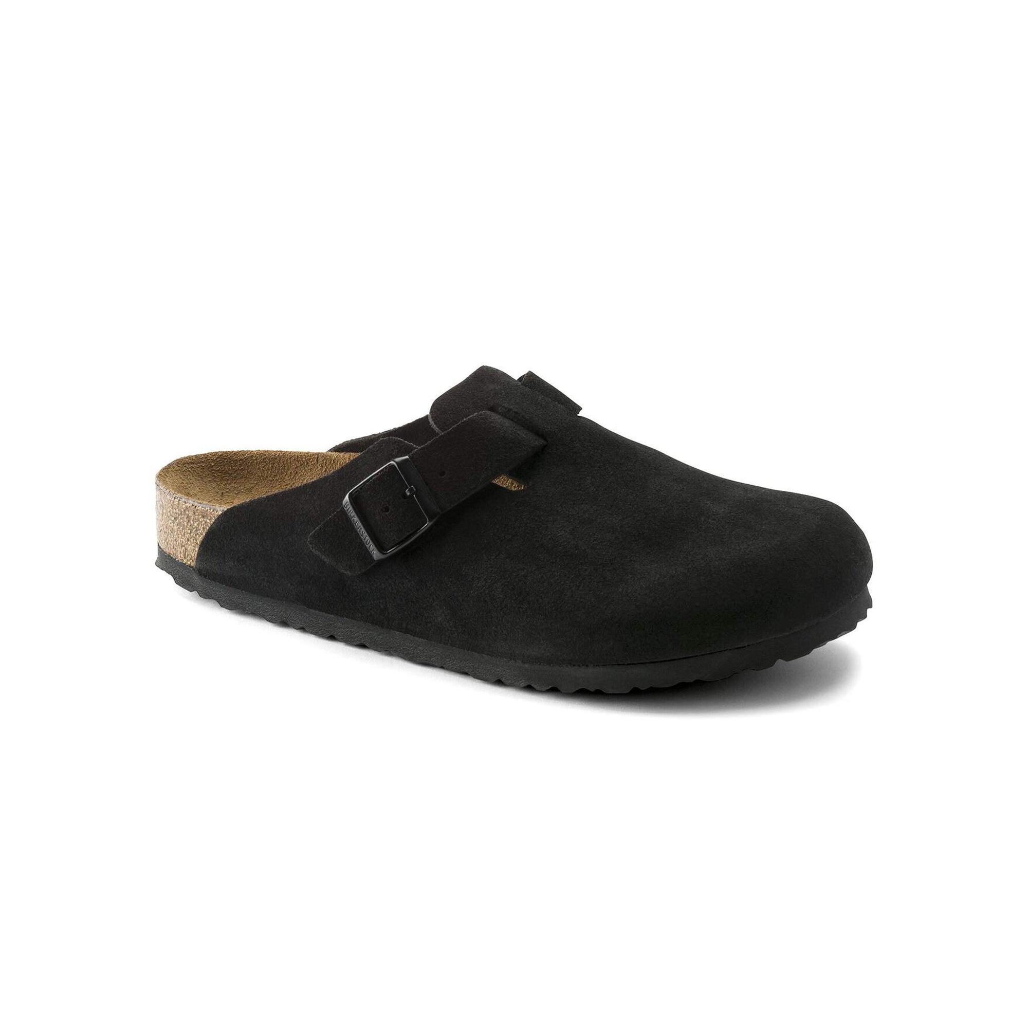 black sandals on a white background