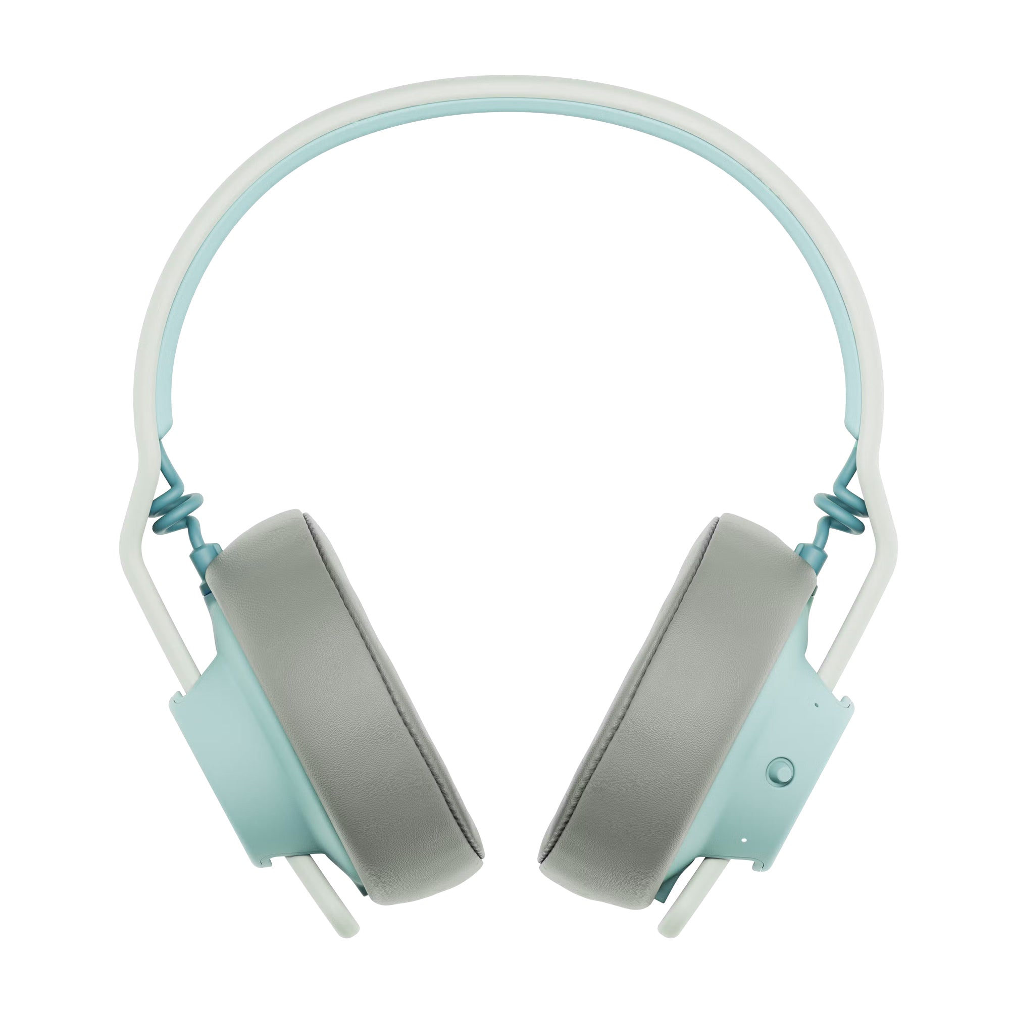 Grey/ Light Blue Headphones on a white background