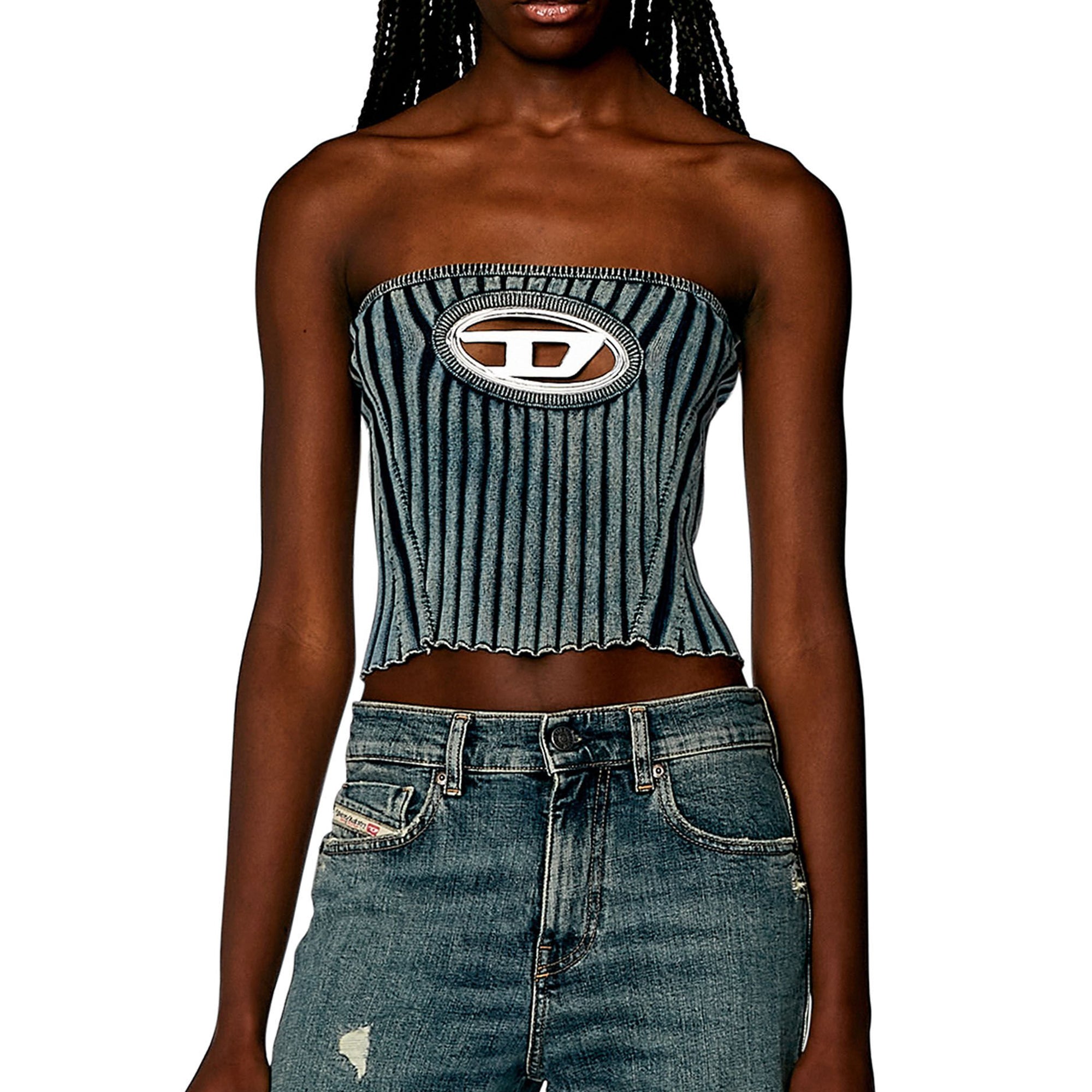 Diesel Womens M-Clarksville Bouclé Bandeau top