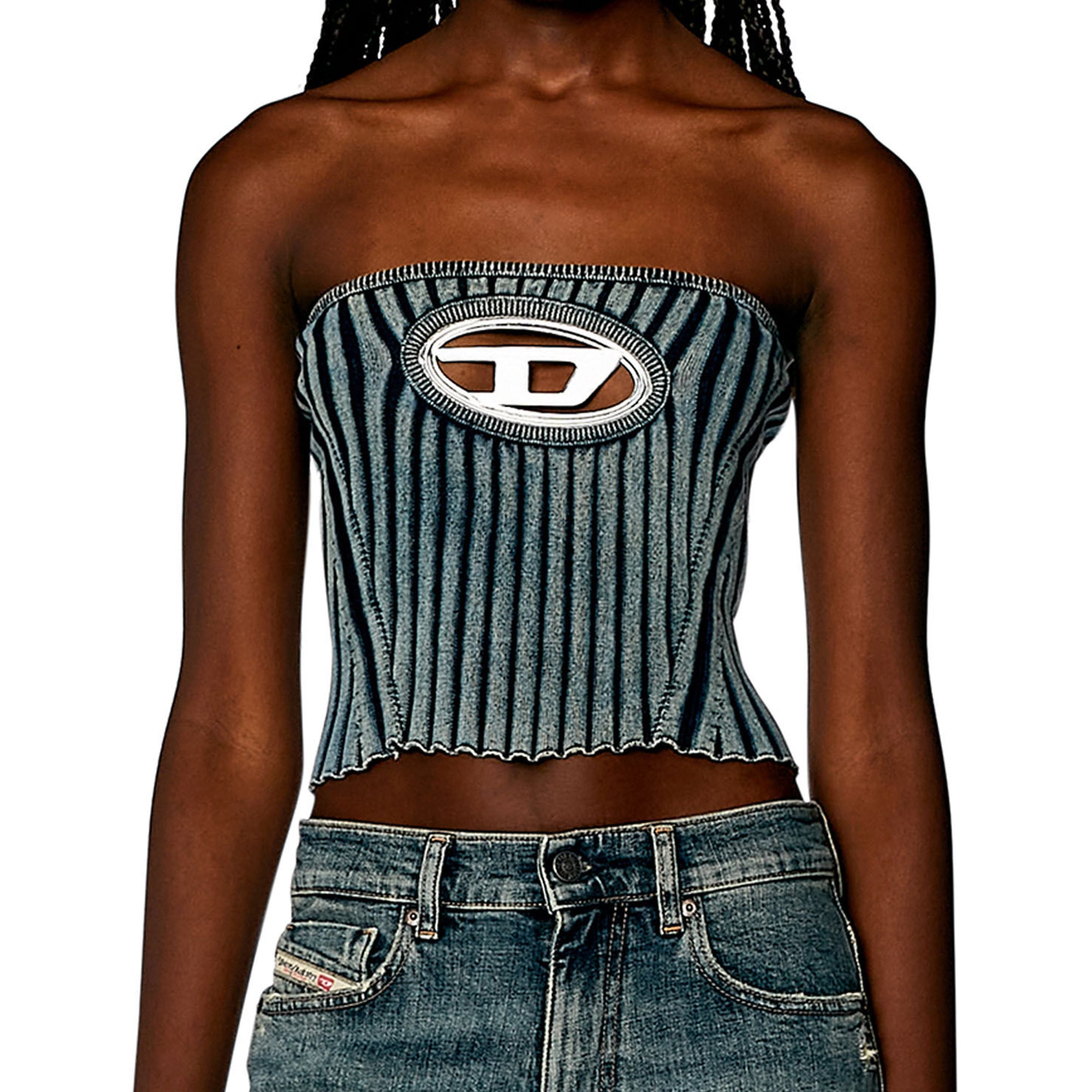 Diesel Womens M-Clarksville Bouclé Bandeau top