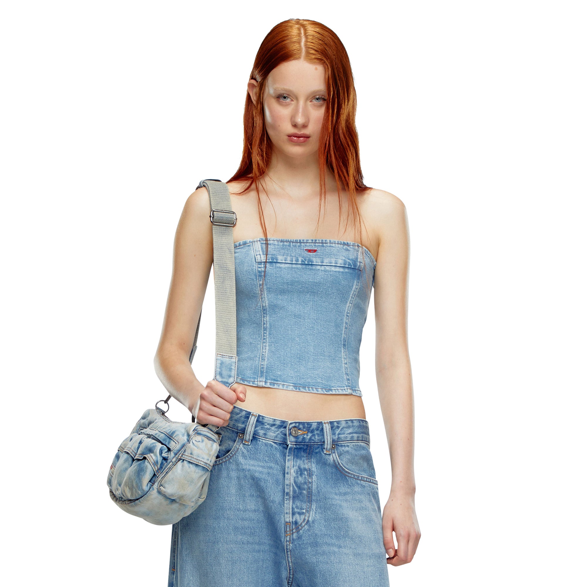 Diesel Womens De-Ville Denim Tube Top