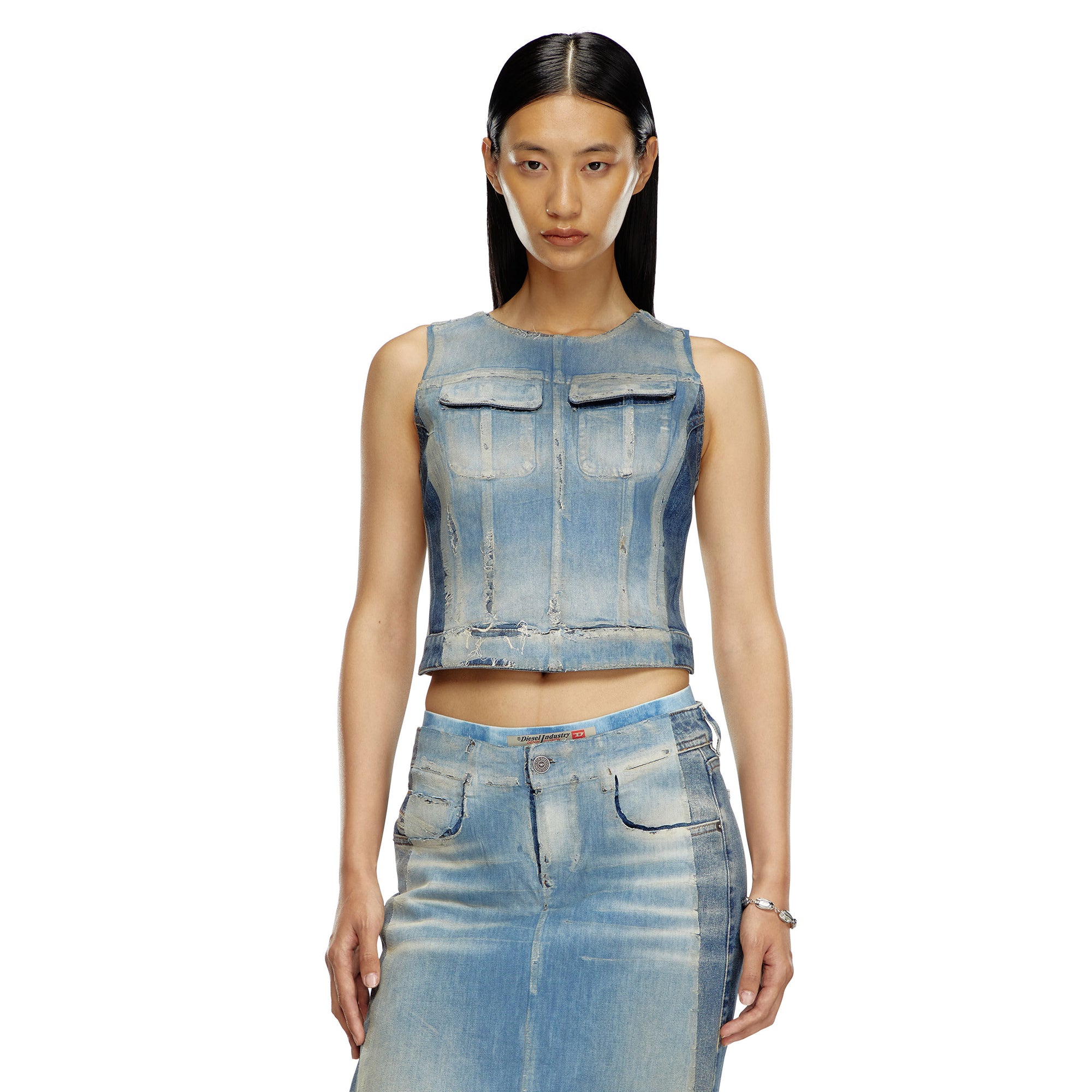 Diesel Womens De-Benedicta-S Denim Top