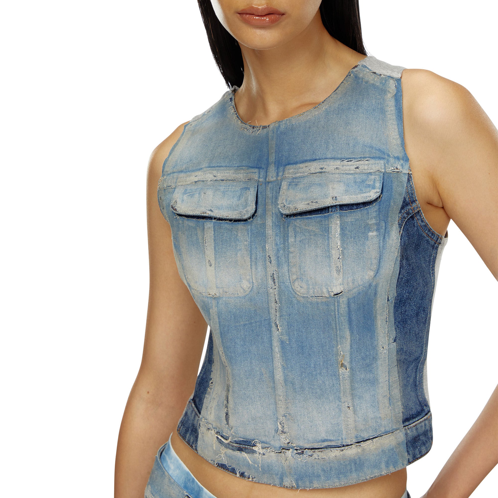 Diesel Womens De-Benedicta-S Denim Top