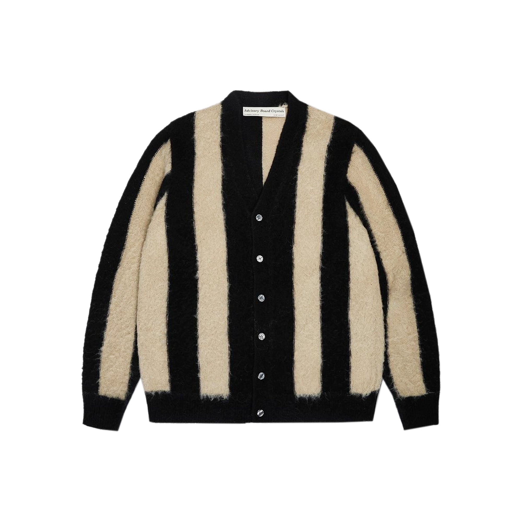 Advisory Board Crystals Mens Fuzzy Stripe Cardigan Sweater
