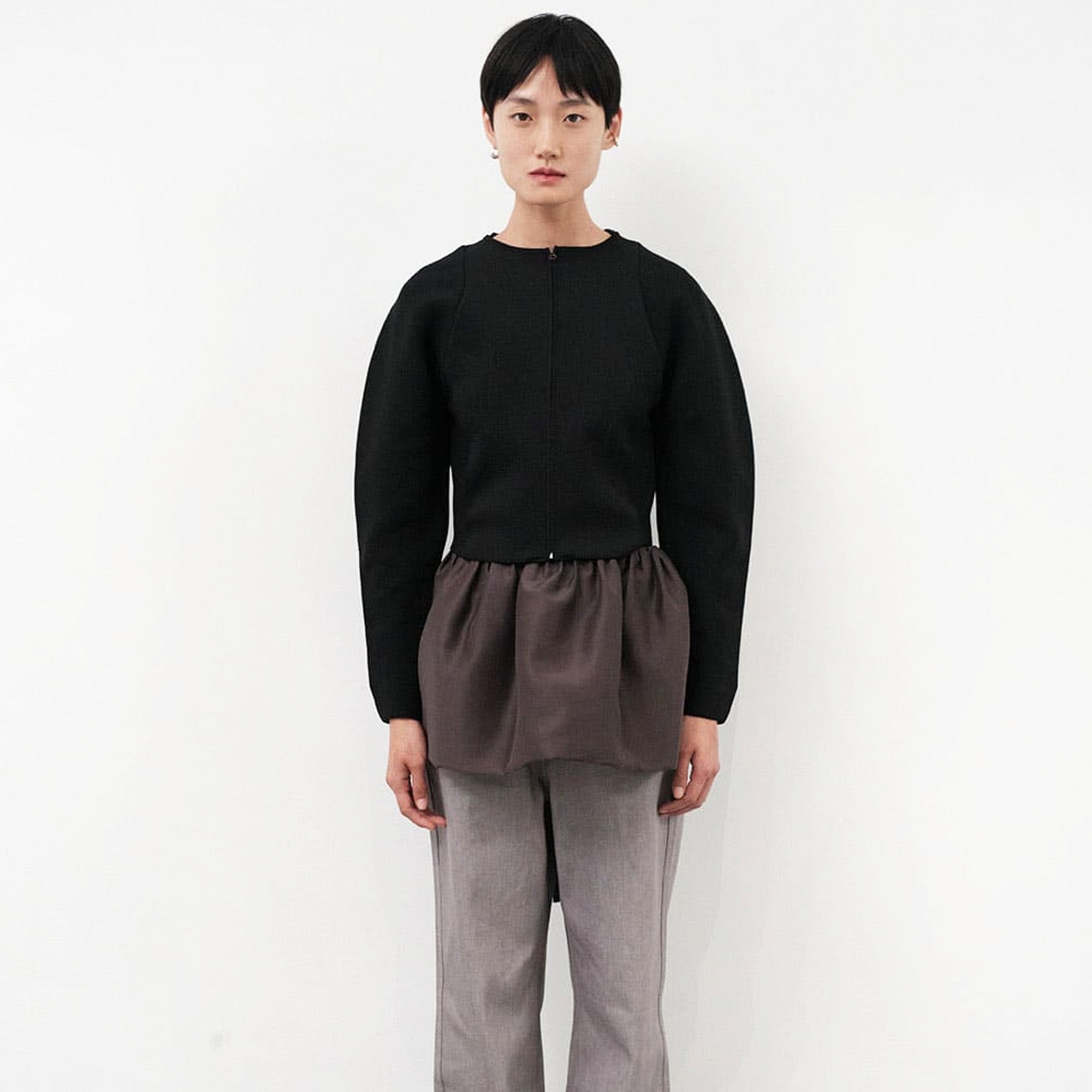 Amomento Womens Rounded Zip-Up Cardigan