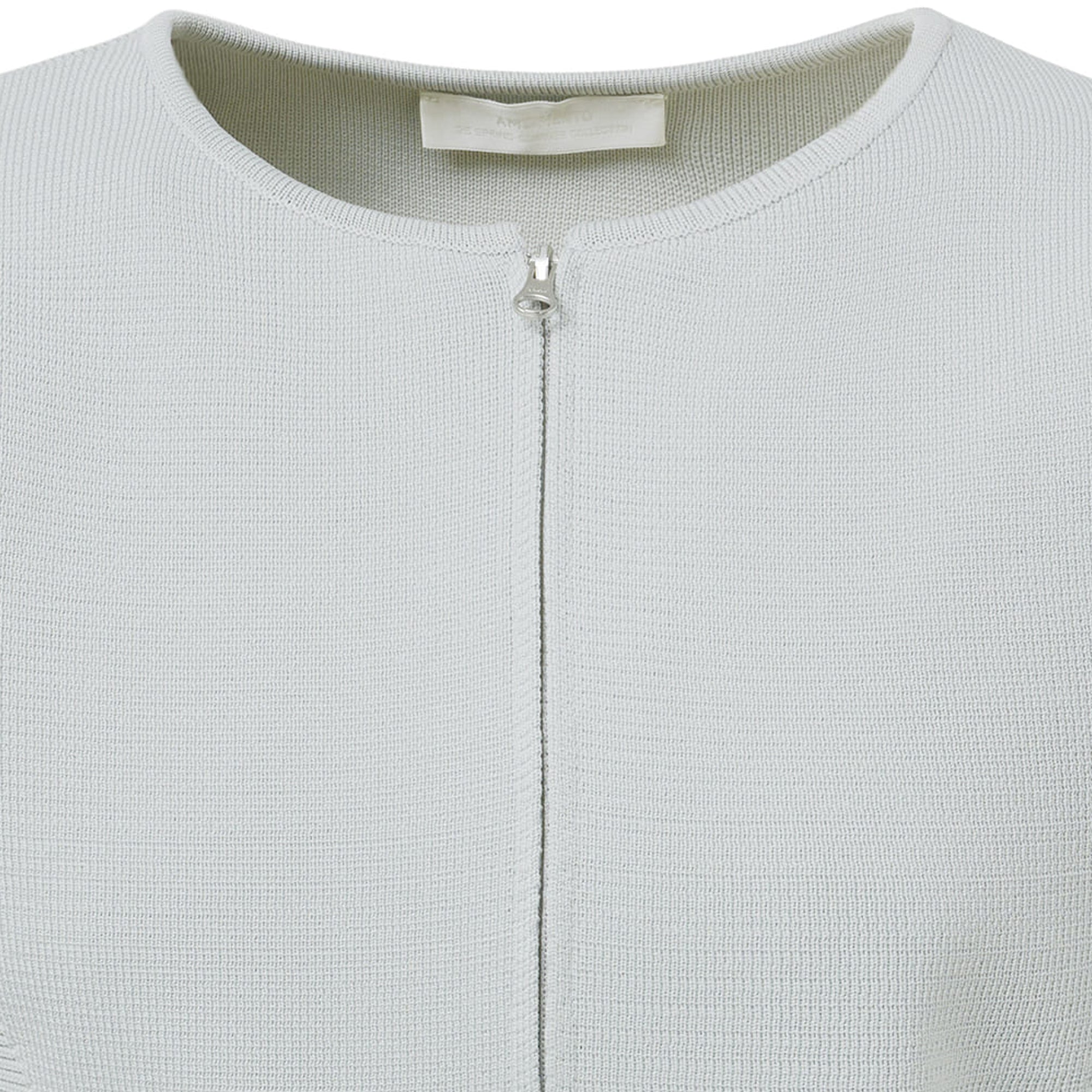 Amomento Womens Rounded Zip-Up Cardigan