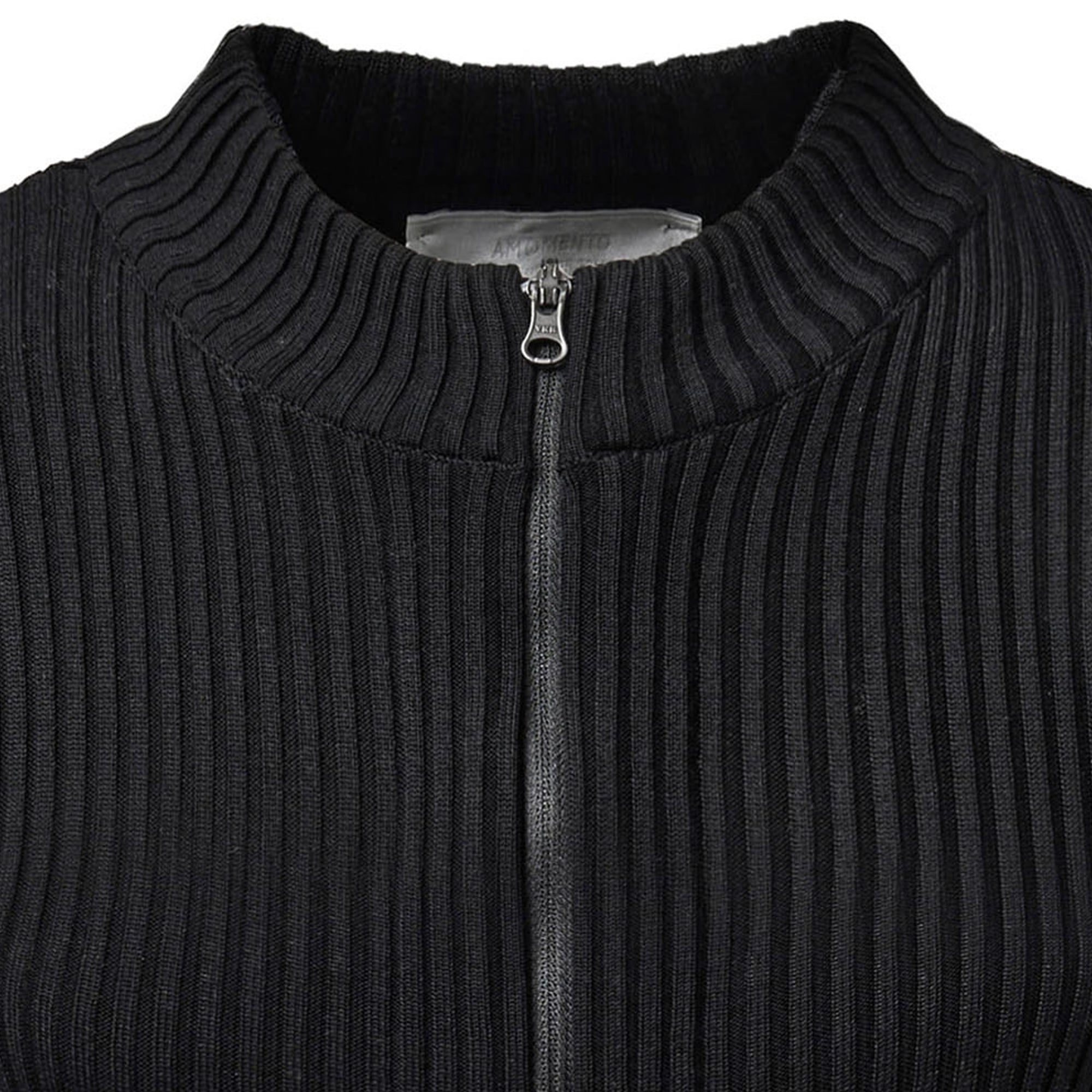 Amomento Womens Ribbed Mock Neck Cardigan