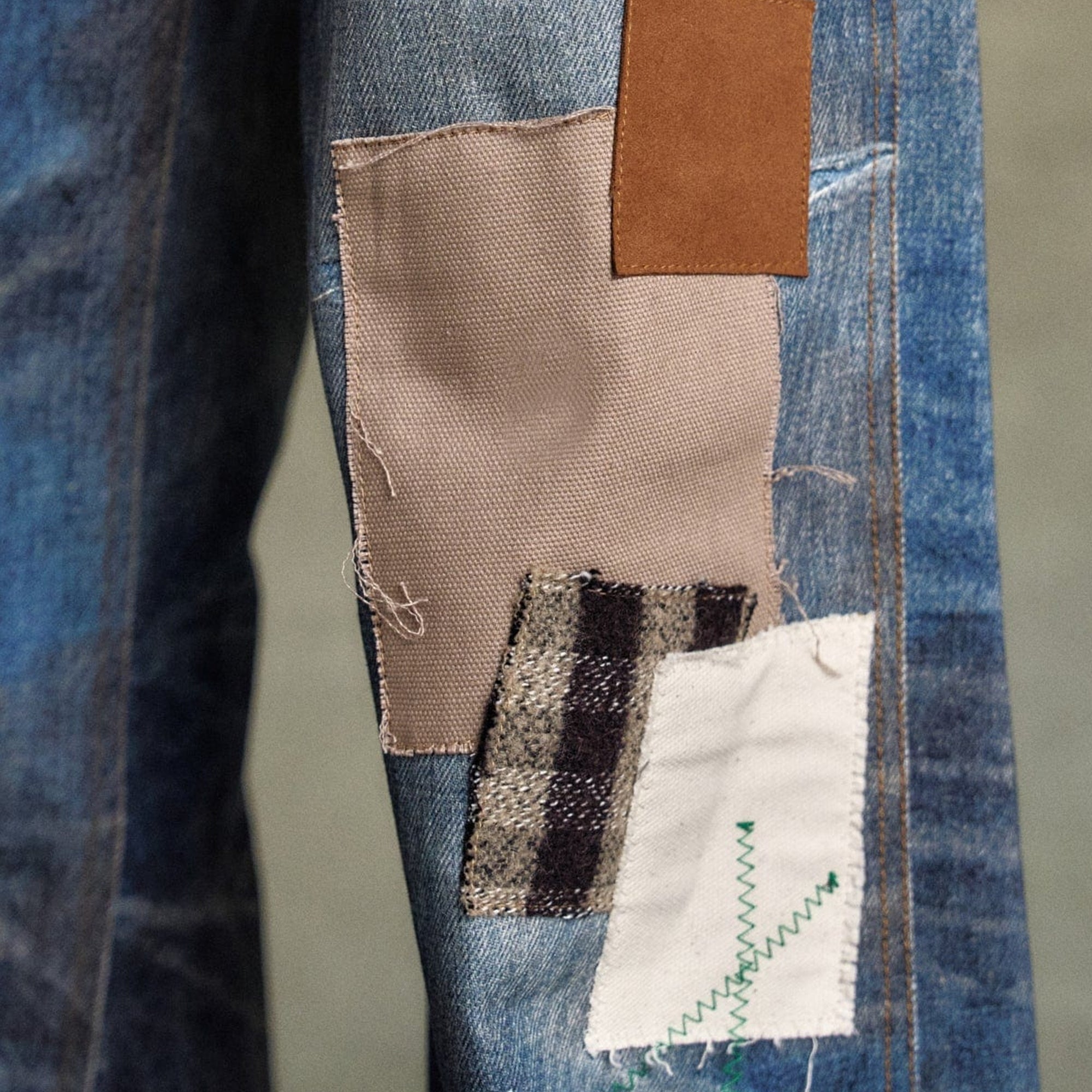 Andersson Bell Mens Patchwork Printed Denim Trompe L'oeil Jeans