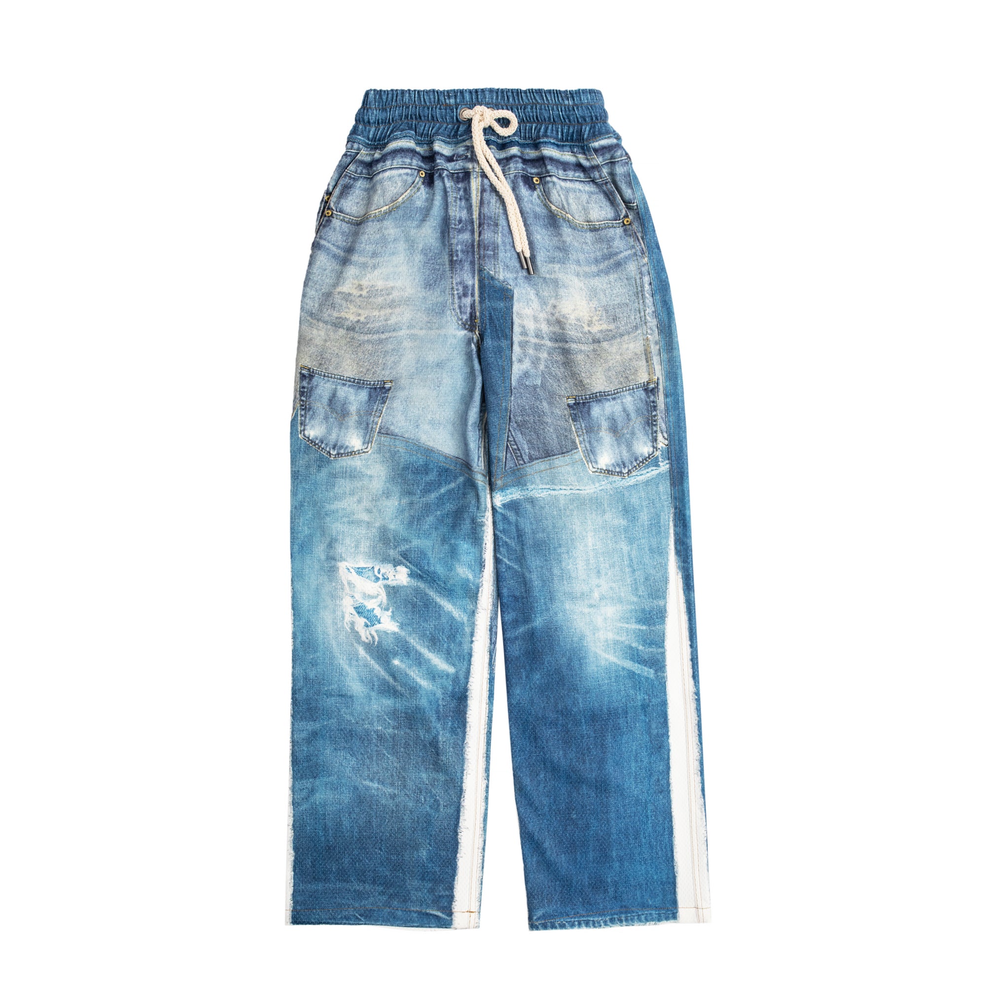 Andersson Bell Mens Denim Trompe L'oeil Mesh Pants