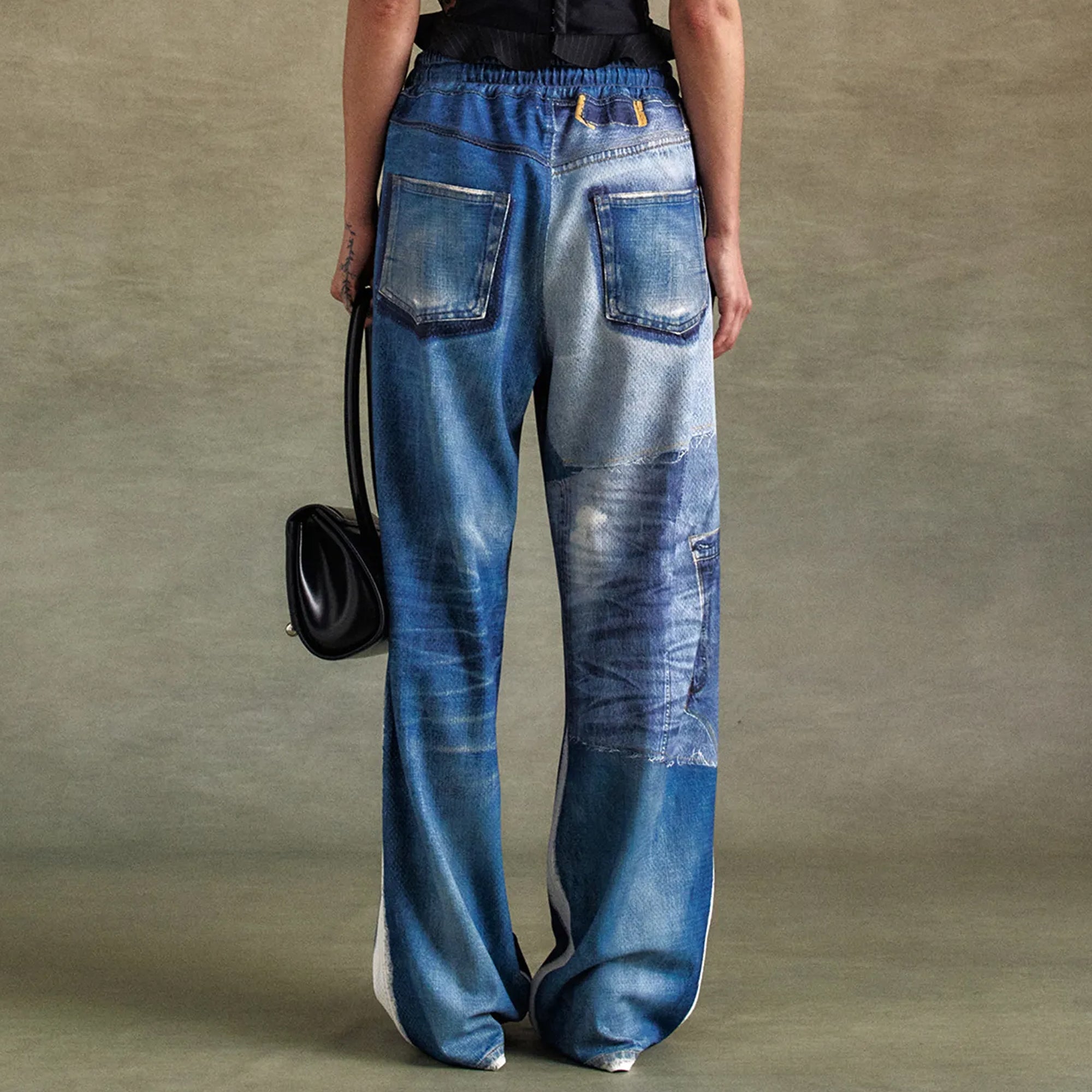 Andersson Bell Mens Denim Trompe L'oeil Mesh Pants