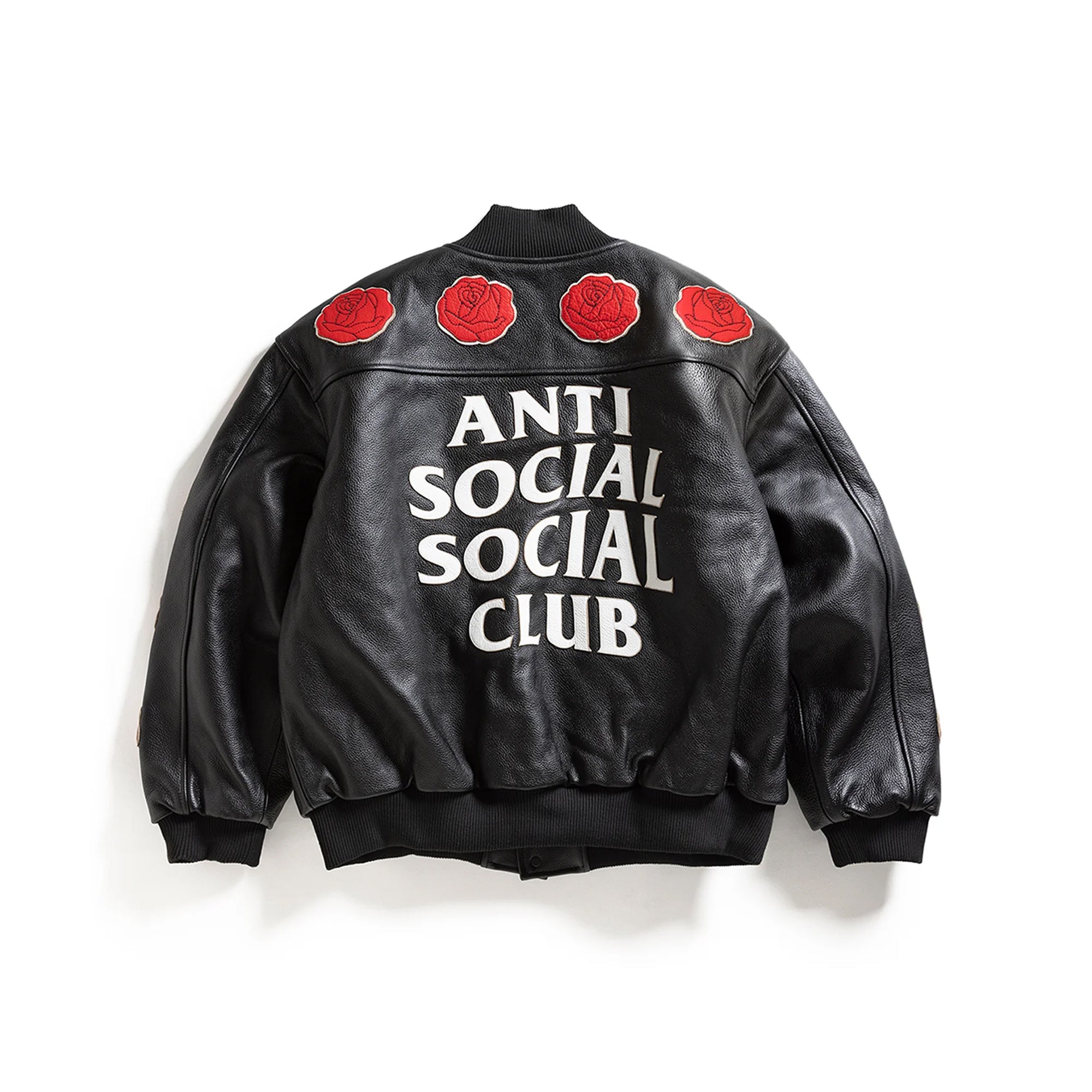 Anti Social Social Club Mens Petal To The Metal Leather Varsity Jacket