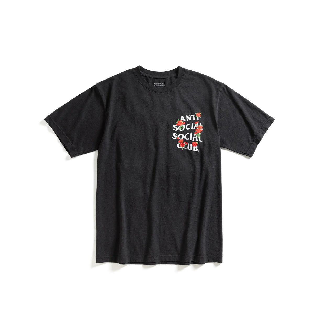 Anti Social Social Club Mens Embroidered Rose Kkotch Tee