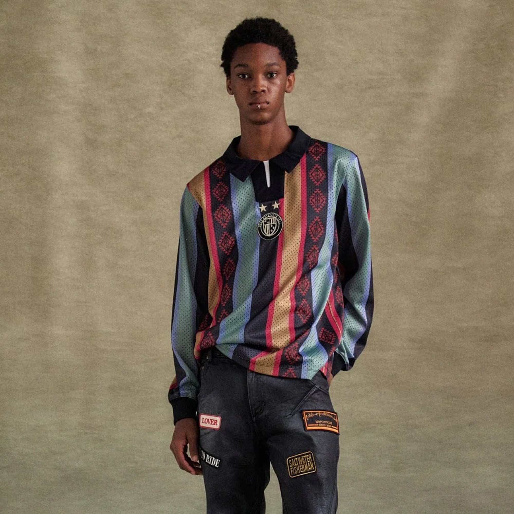Andersson Bell Mens Navajo Stripe Jersey Top