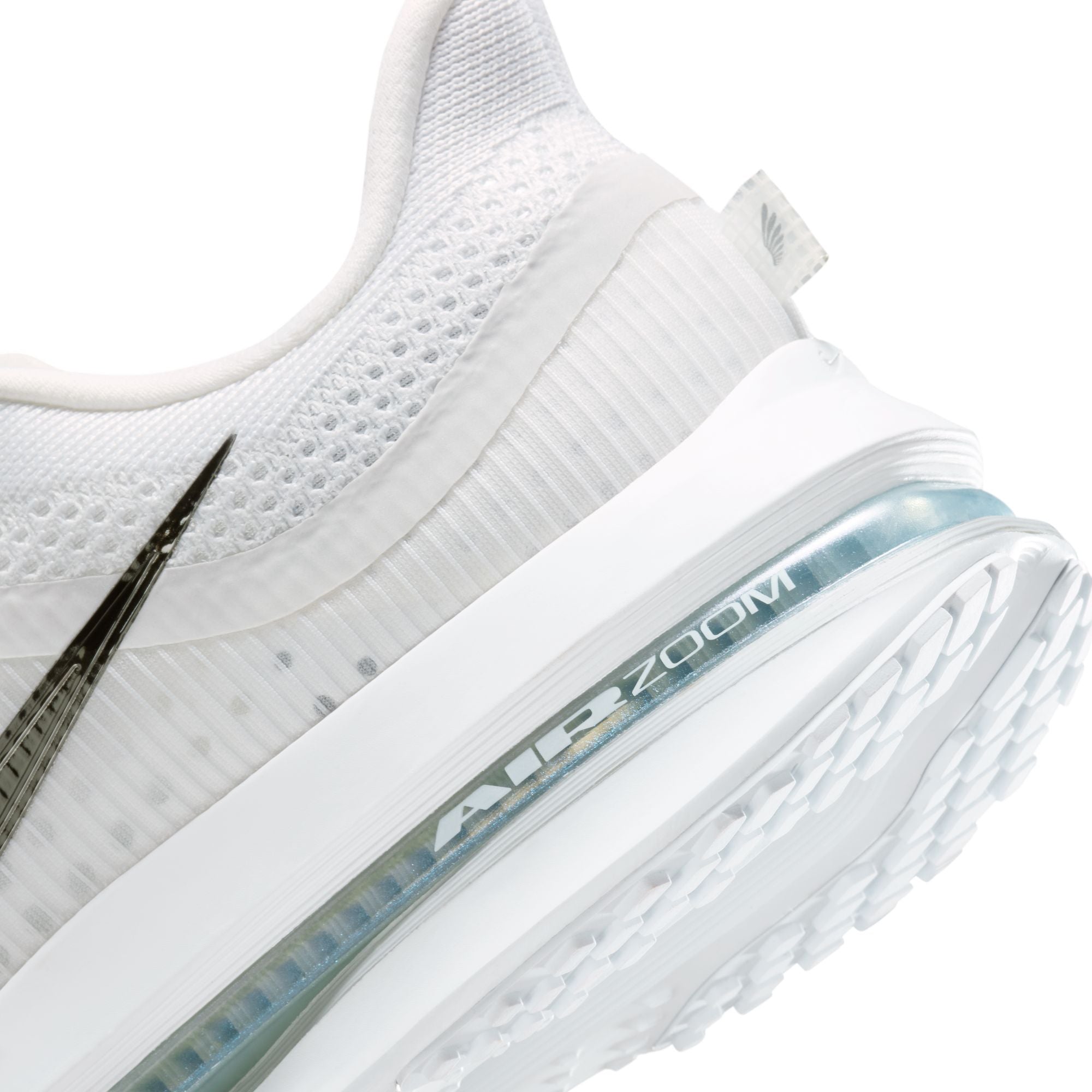 White/metallic Silver-metallic Silver Sneakers on a white background