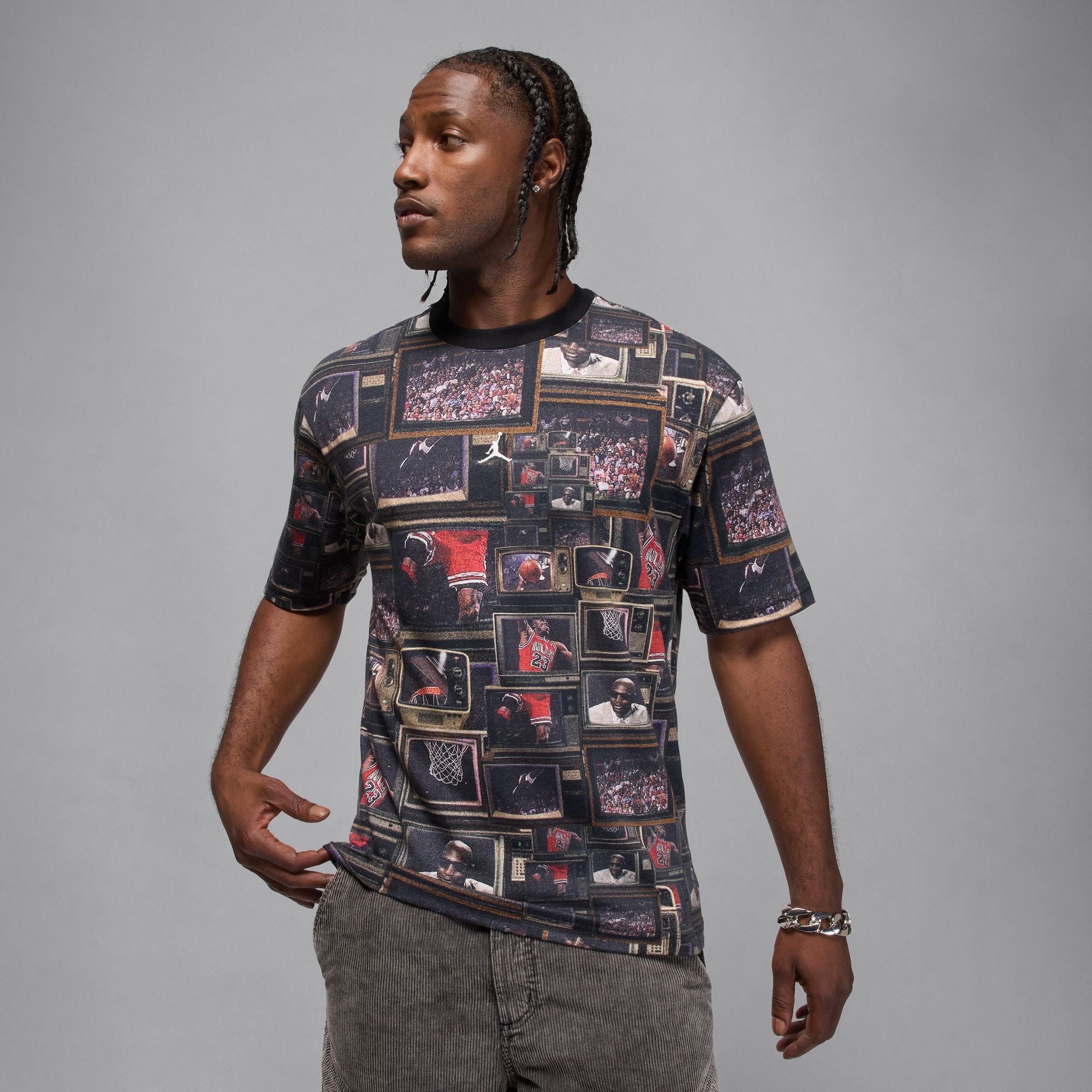 Air Jordan Mens Brooklyn Printed Tee