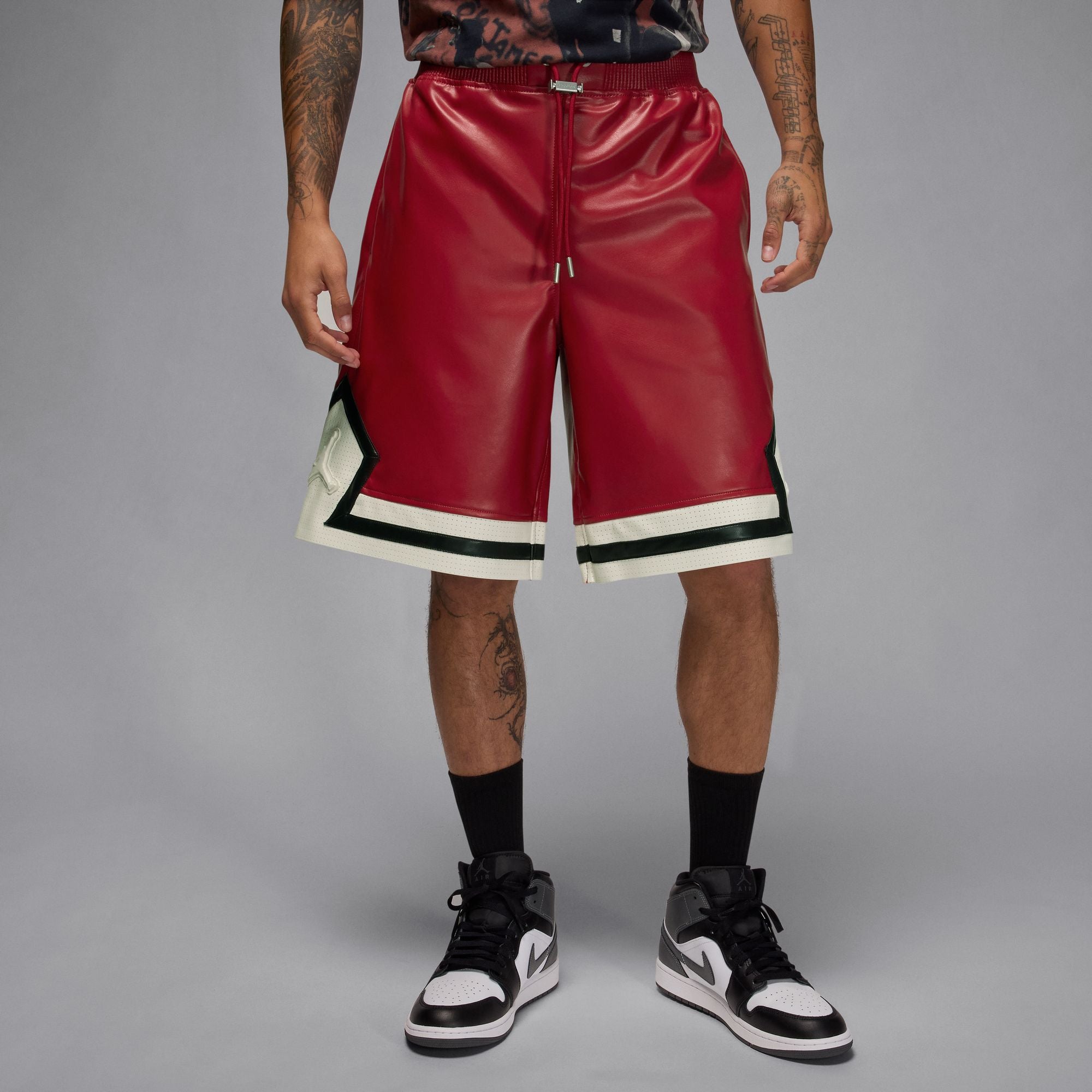 Air Jordan Mens Vegan Leather Diamond Shorts