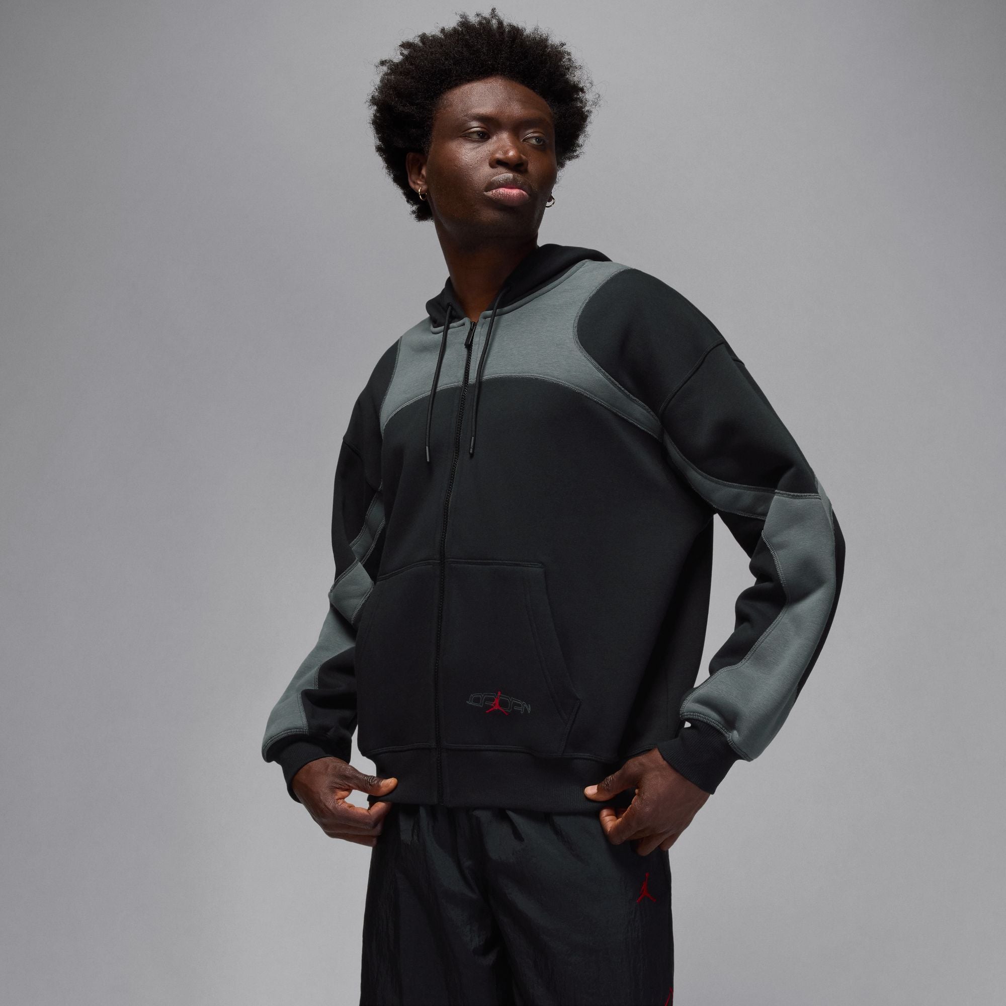 Air Jordan Mens Oversized Full-Zip Hoodie