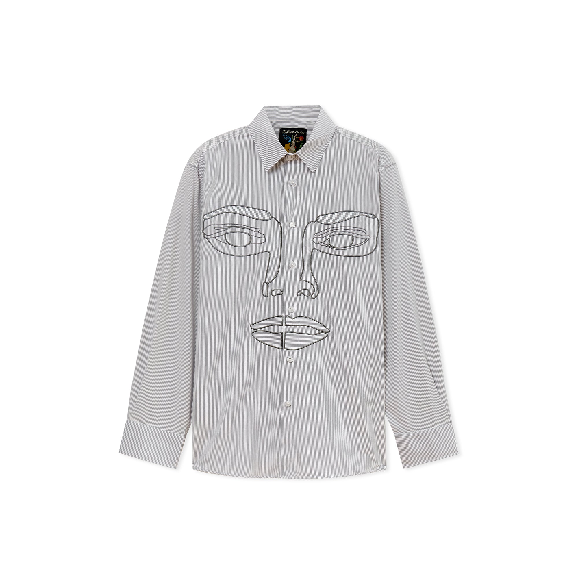 KidSuper Mens Face Stripe Button Up Shirt