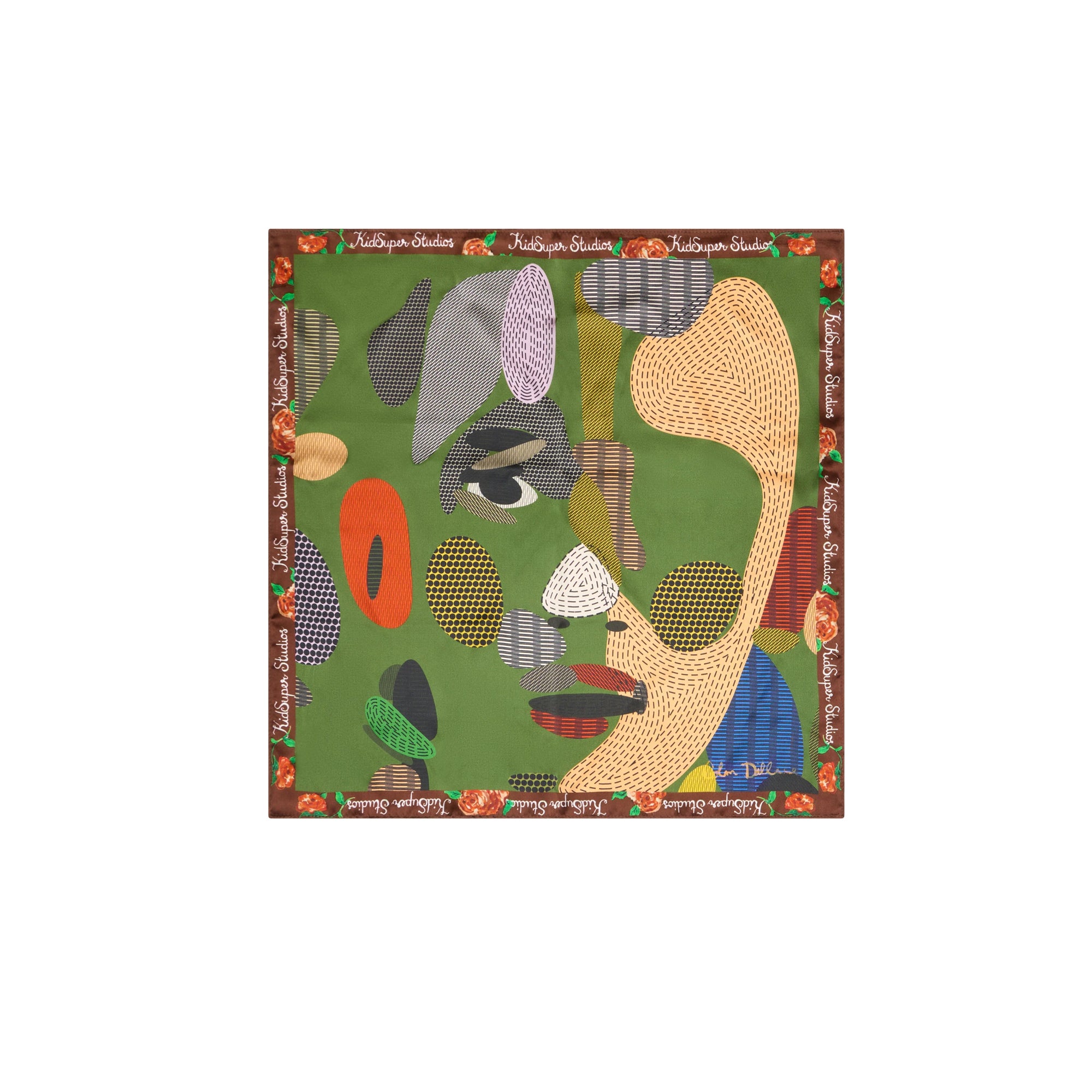 KidSuper Face Dots Silk Scarf