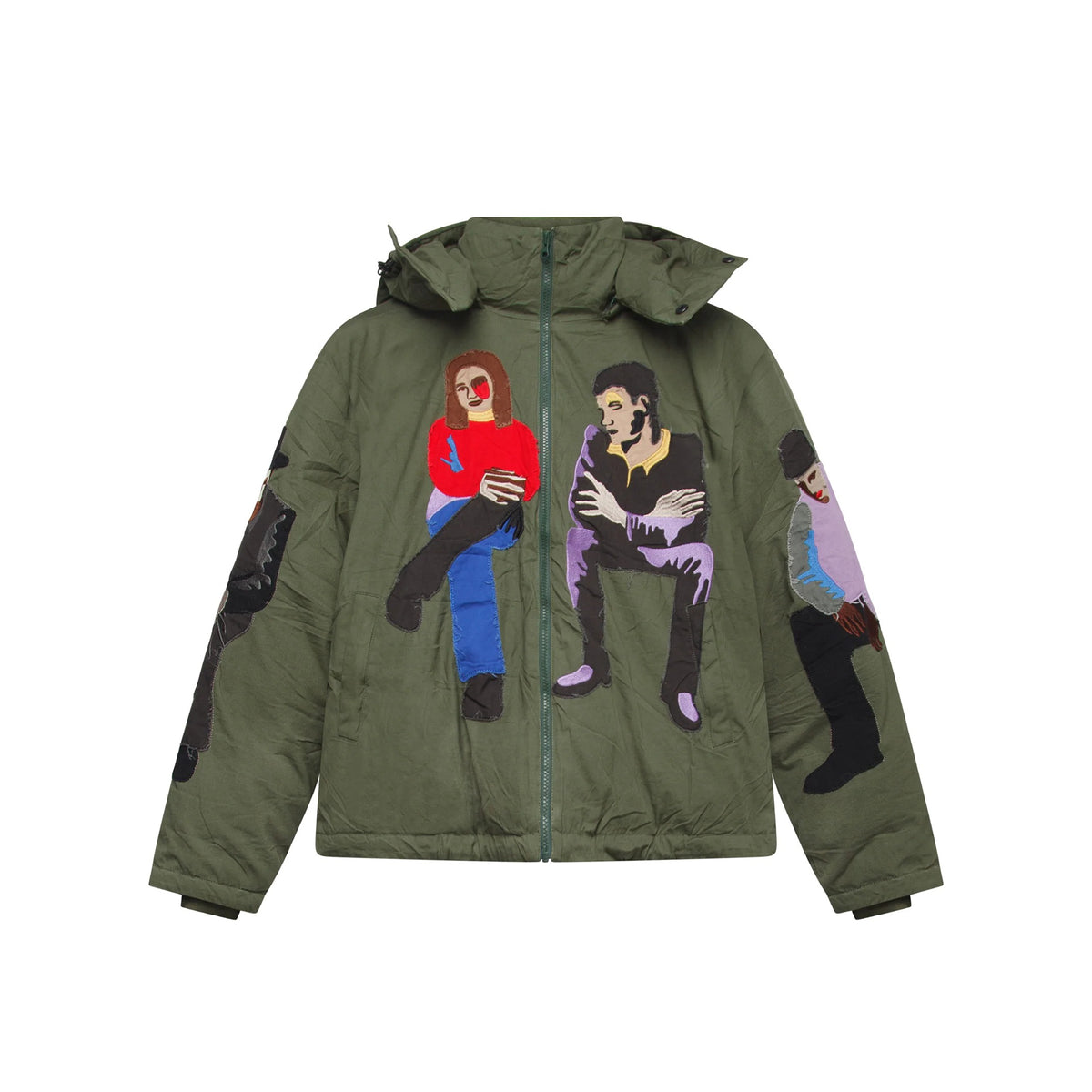 KidSuper Mens Subway Car Patchwork Puffer Jacket