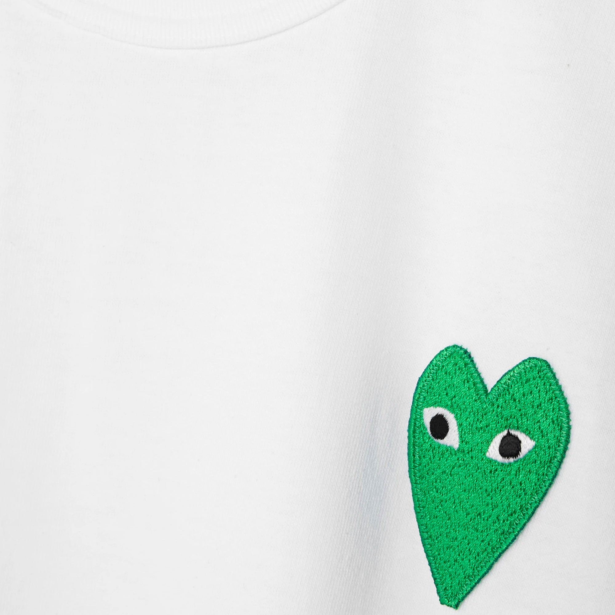 Comme des Garcons PLAY Mens Green Emblem Heart SS Tee