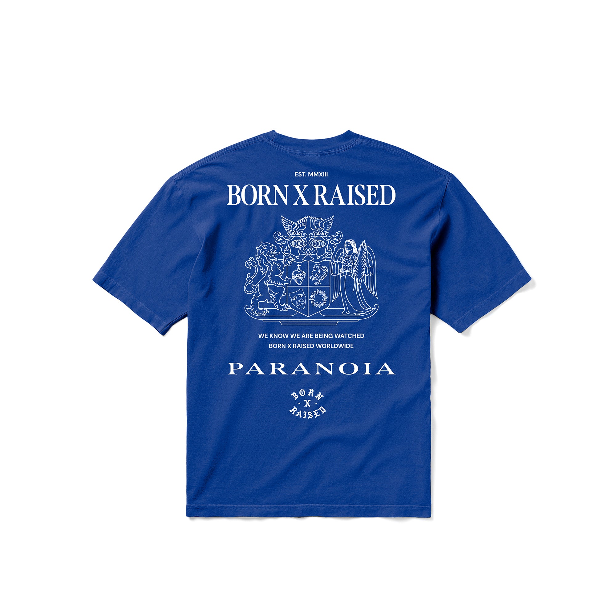 Born X Raised Mens Paranoia Crest Tee